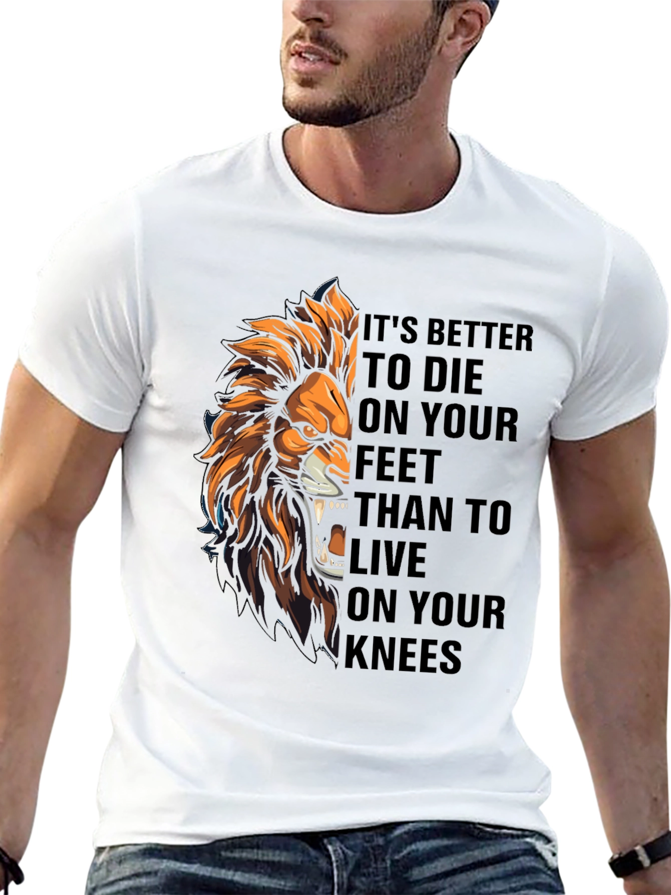 Lion Graphic Tee: Die On Your Feet