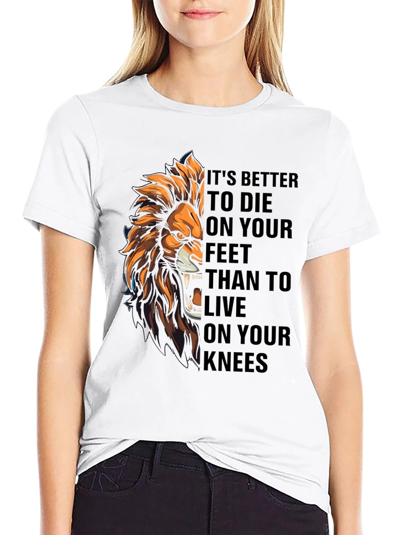 Lion Graphic Tee: Die On Your Feet