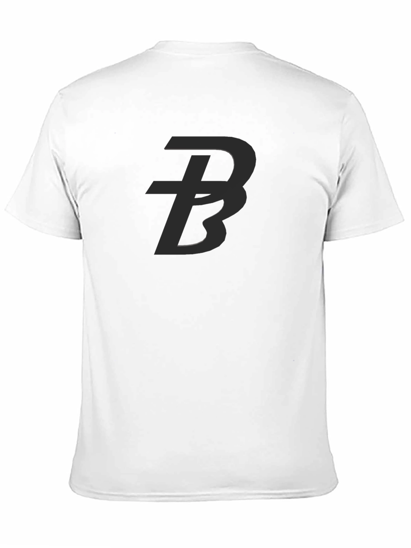 Black Tee with Bold Initial Design - Casual Style