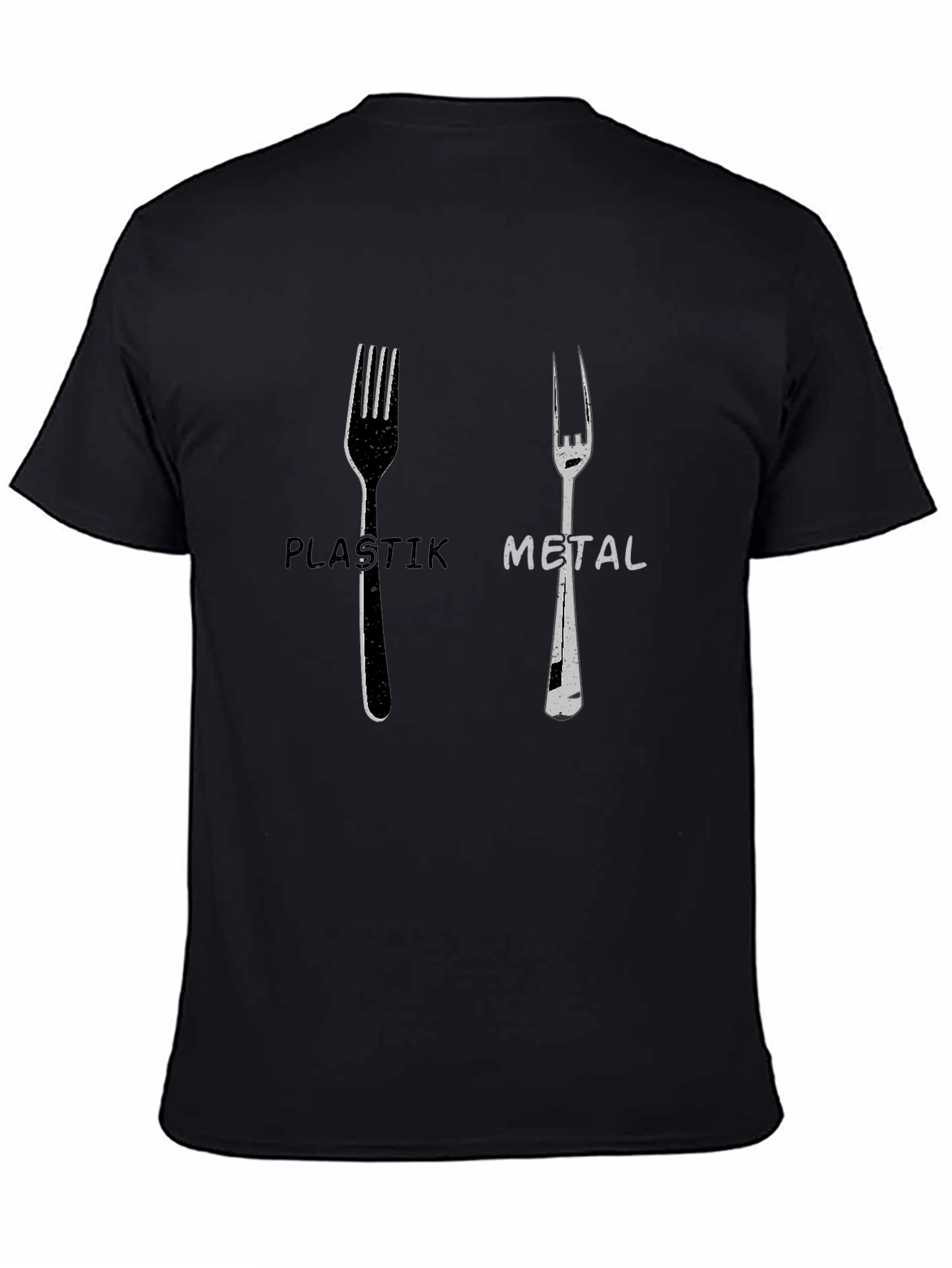 Plastik Metal Forks Graphic Tee - Quirky Design