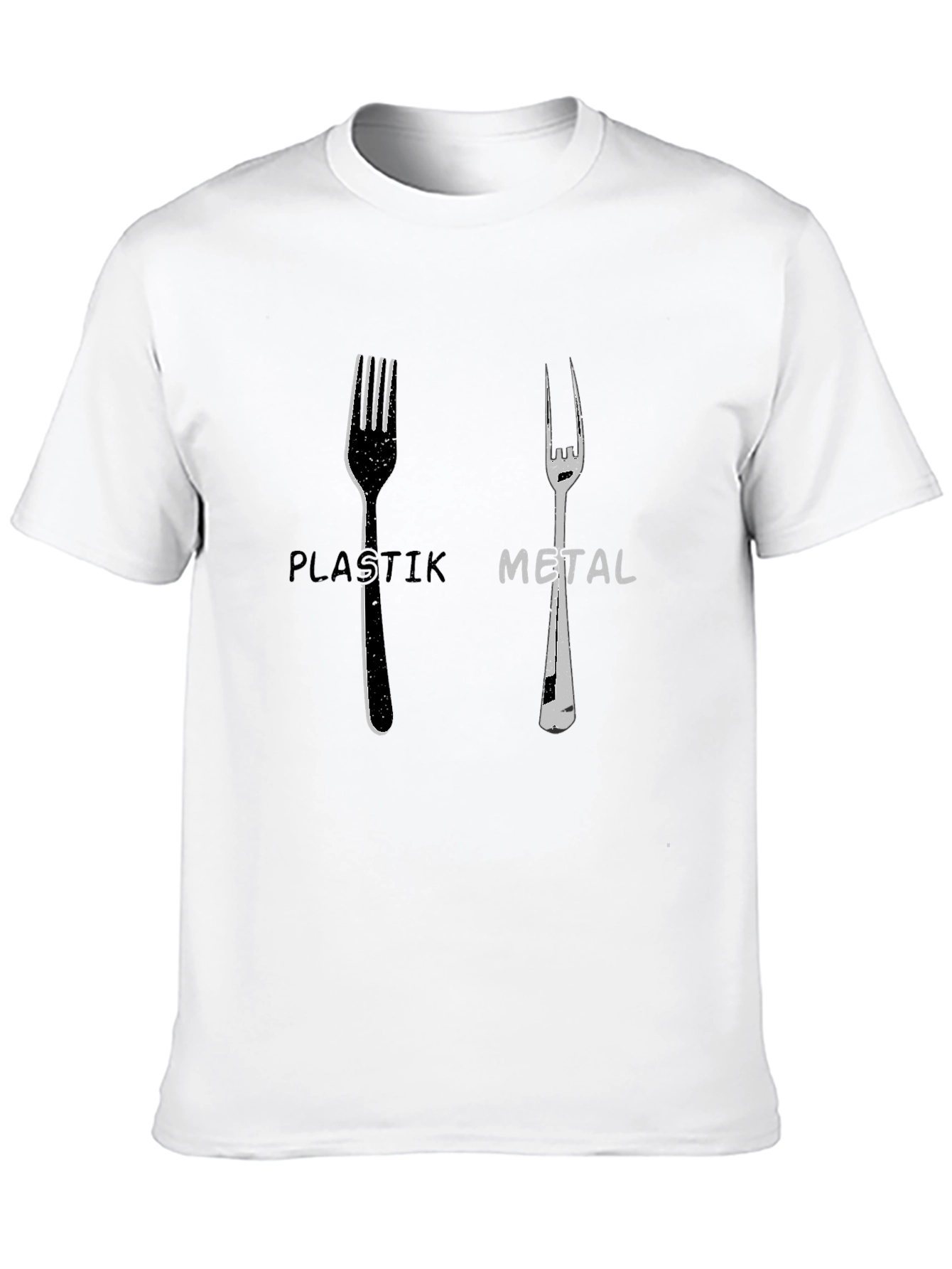Plastik Metal Forks Graphic Tee - Quirky Design