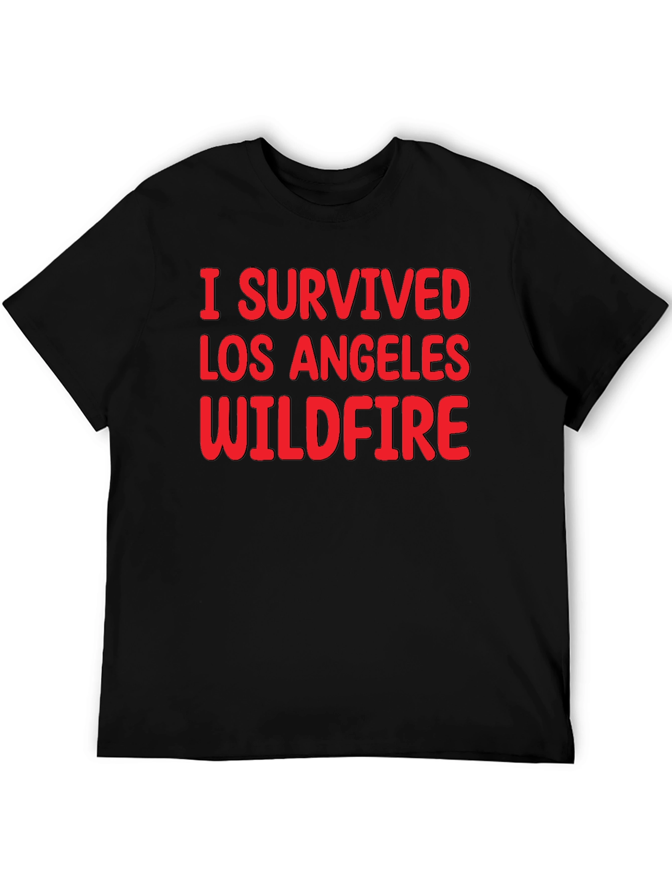 I Survived LA Wildfire Black T-Shirt