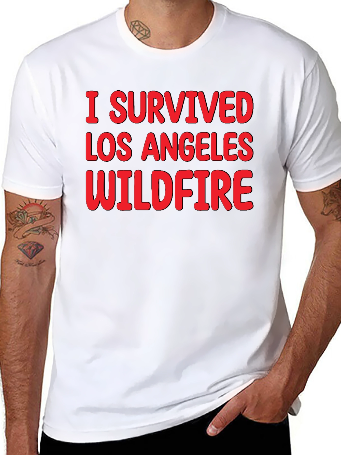 I Survived LA Wildfire Black T-Shirt