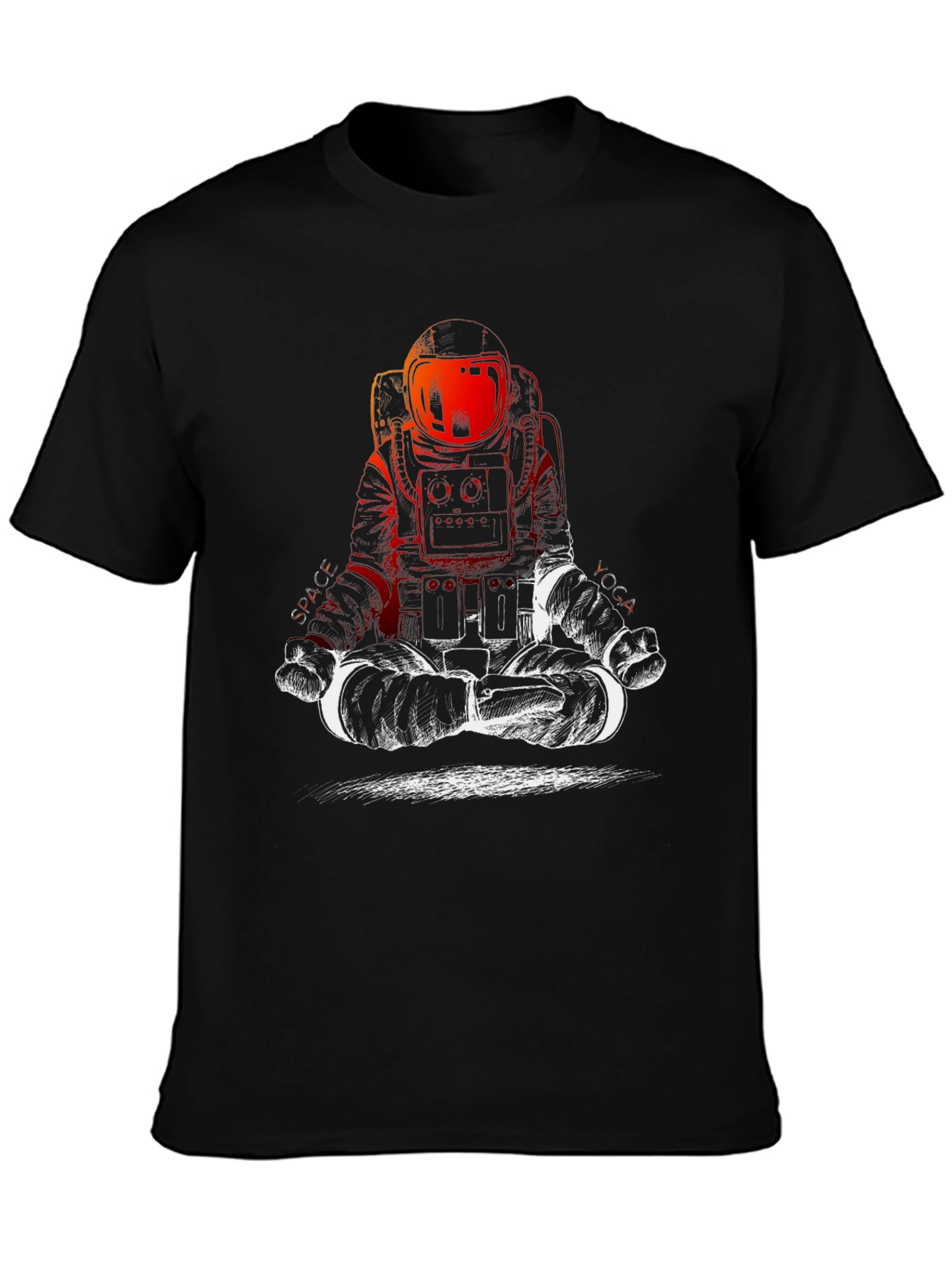 Astronaut Meditation Black T-Shirt