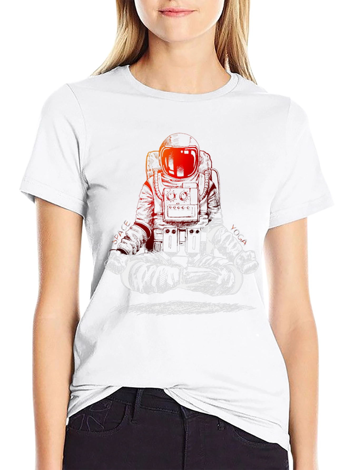 Astronaut Meditation Black T-Shirt