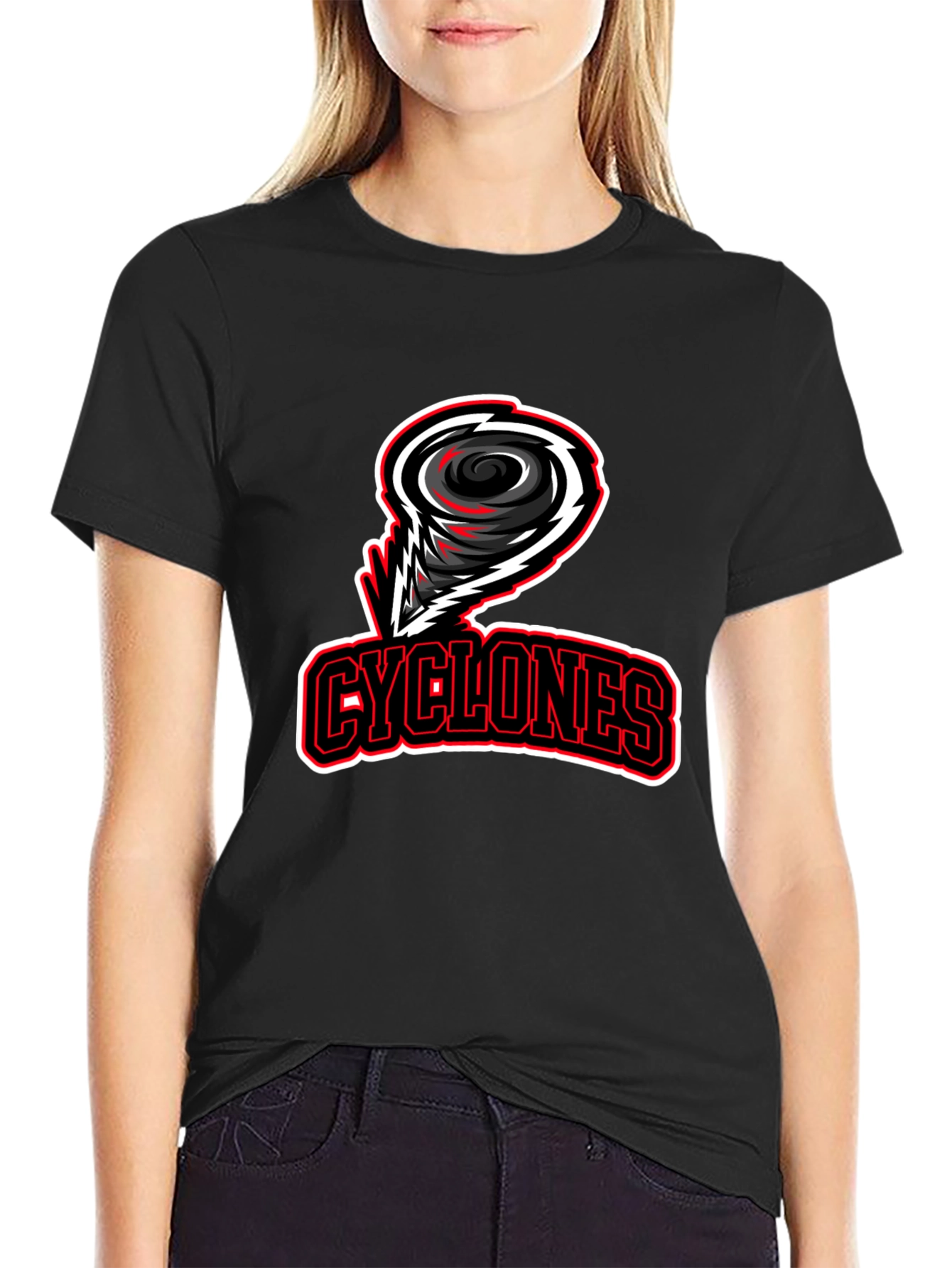 Cyclones Black T-Shirt - Sports Team Graphic Tee