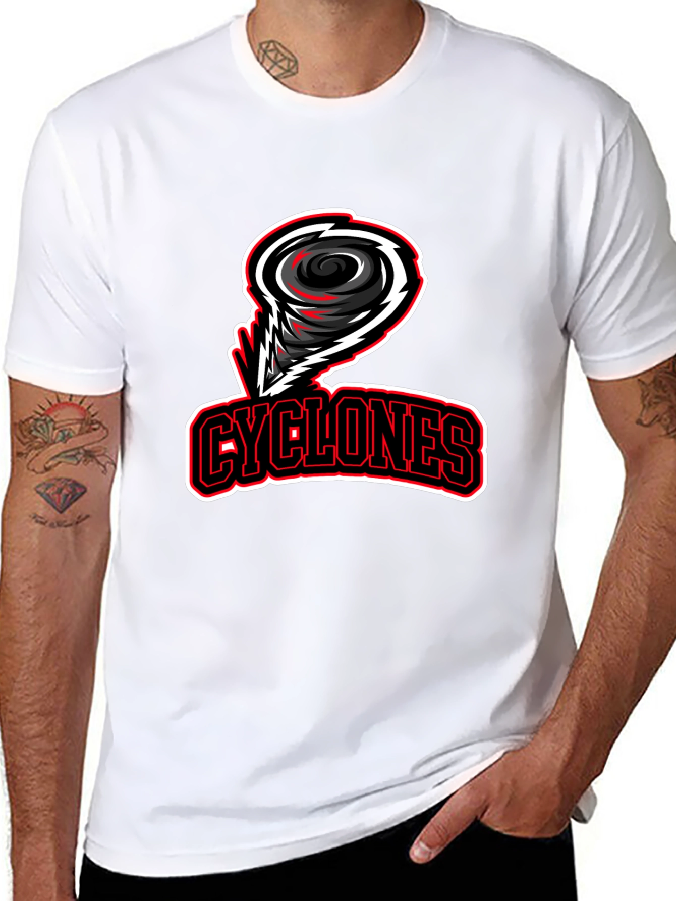 Cyclones Black T-Shirt - Sports Team Graphic Tee