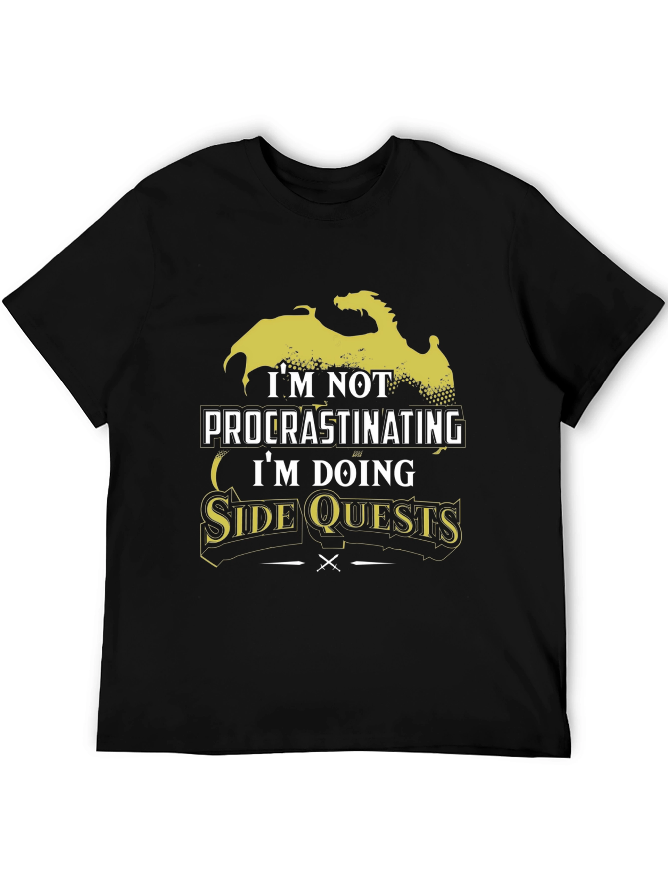 Side Quests Black Graphic T-Shirt