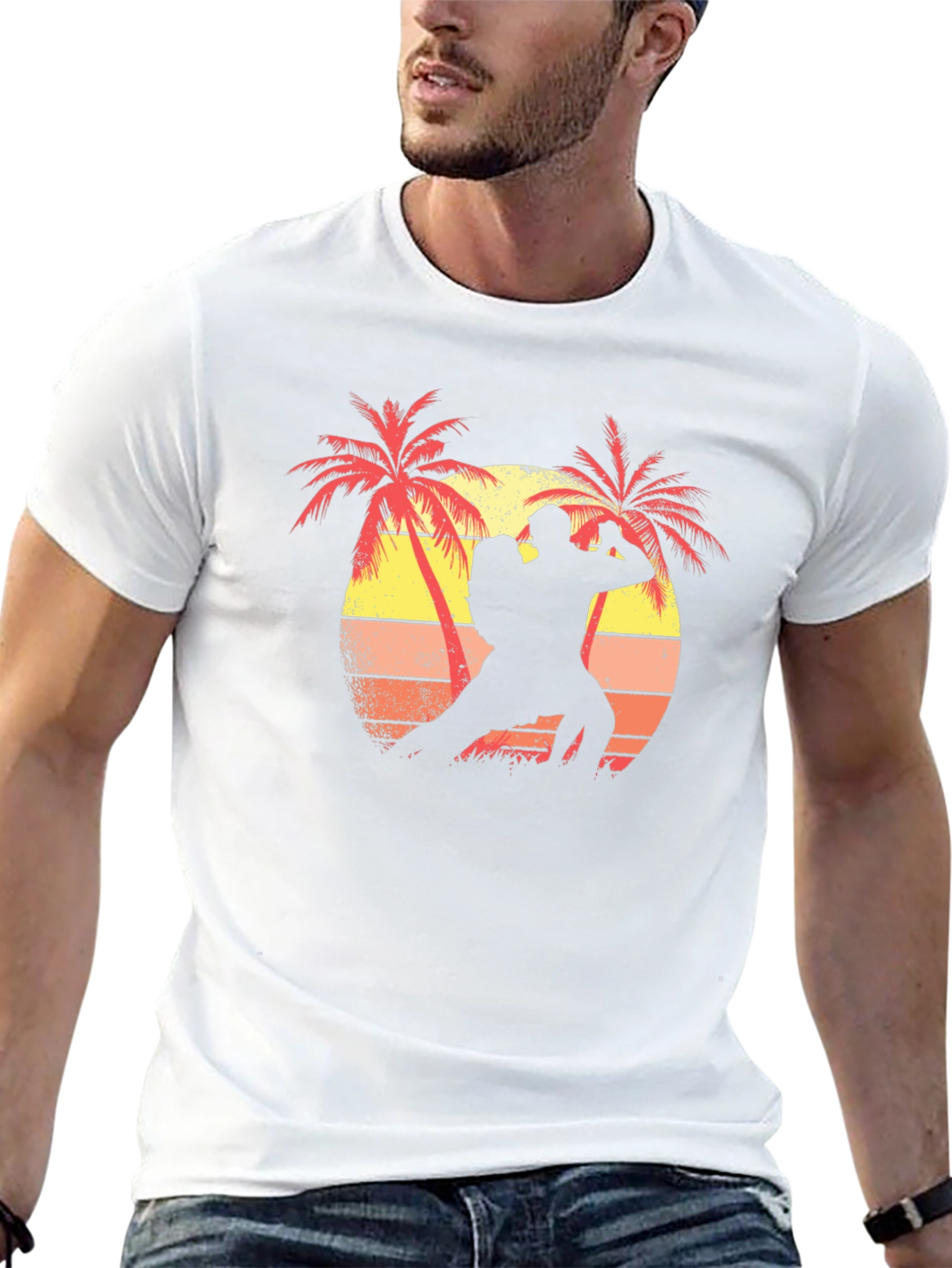 Retro Sunset Dancer Graphic T-Shirt