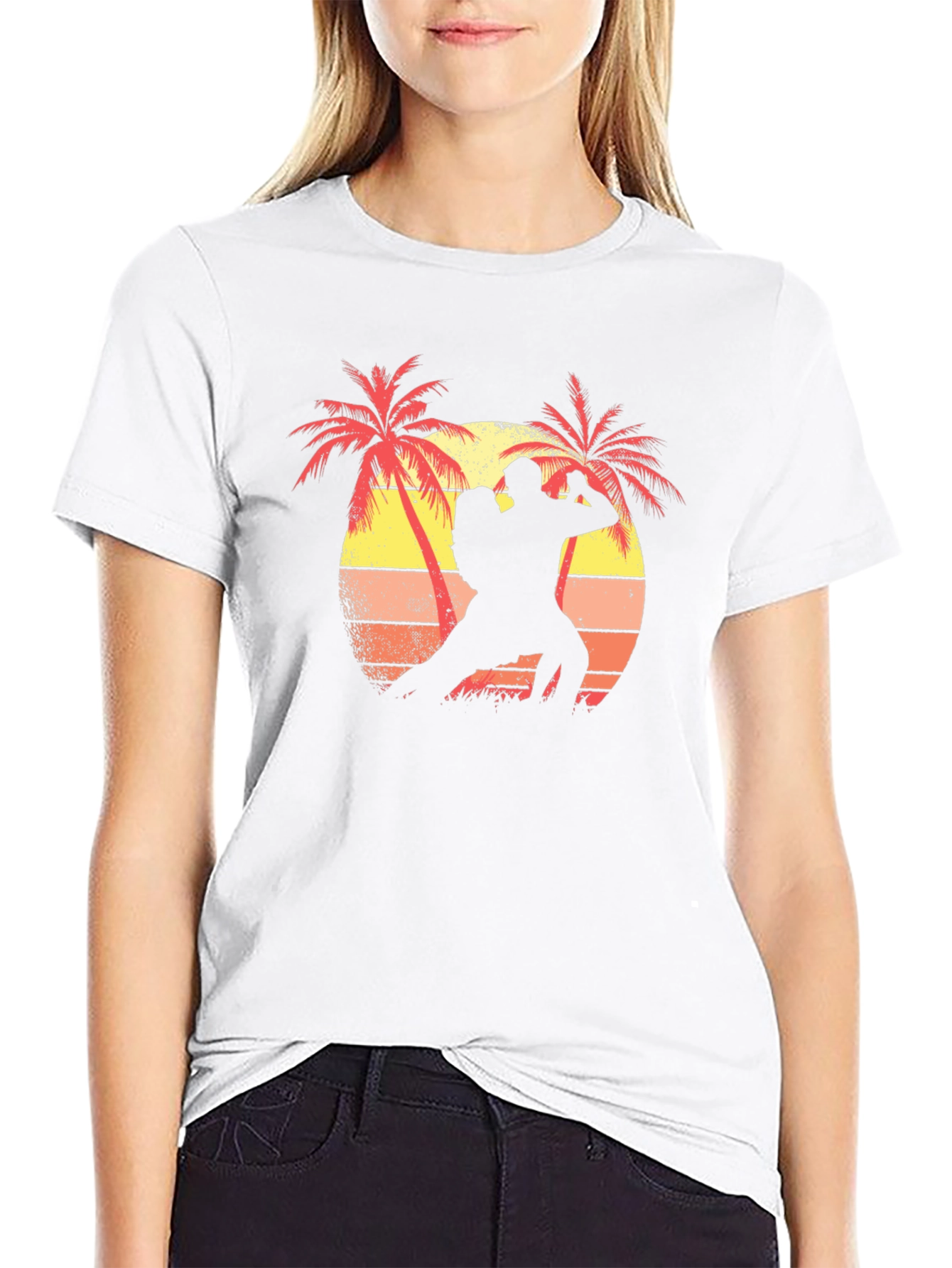 Retro Sunset Dancer Graphic T-Shirt