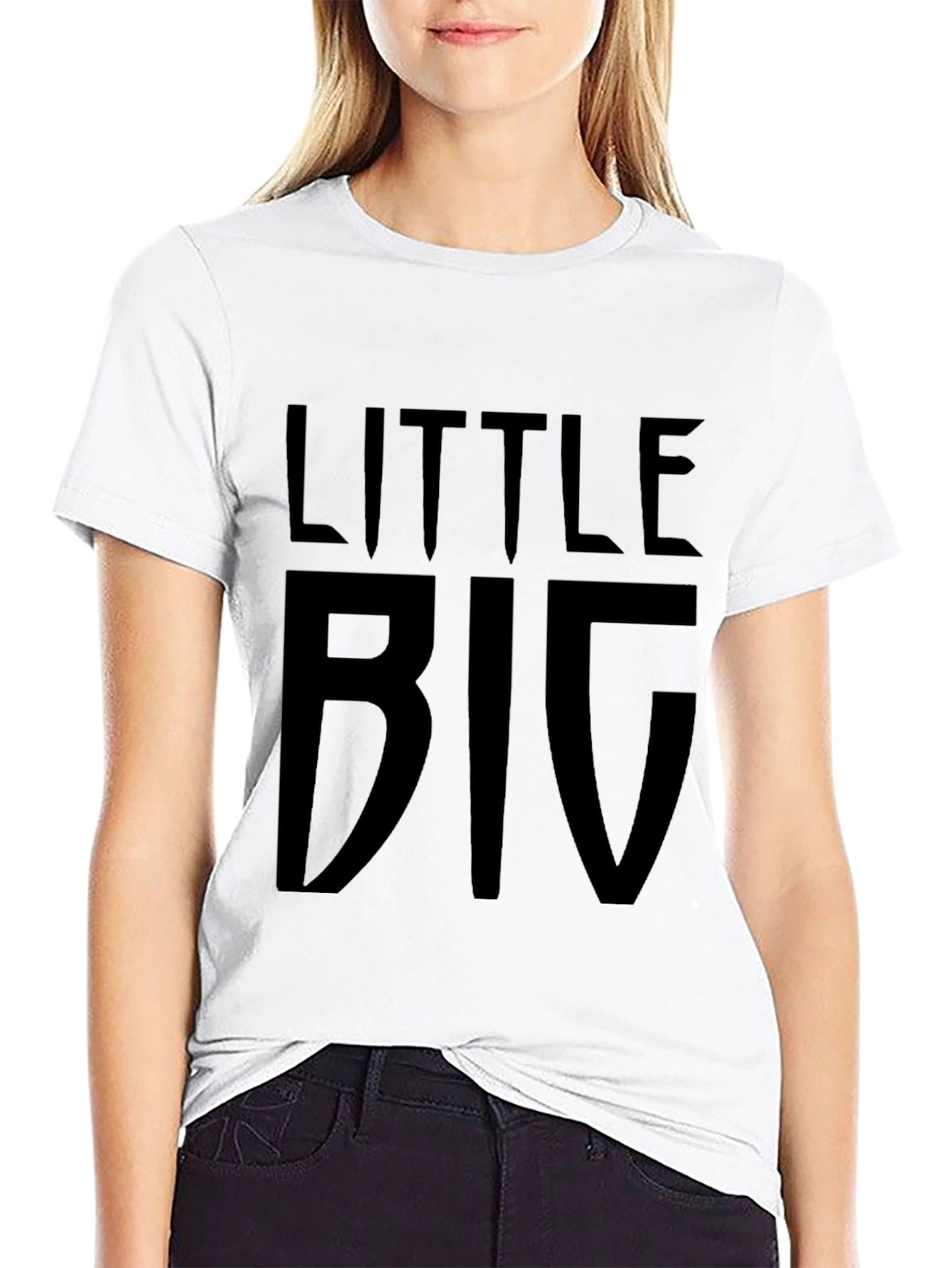 Little Big Black Graphic T-Shirt Casual Wear
