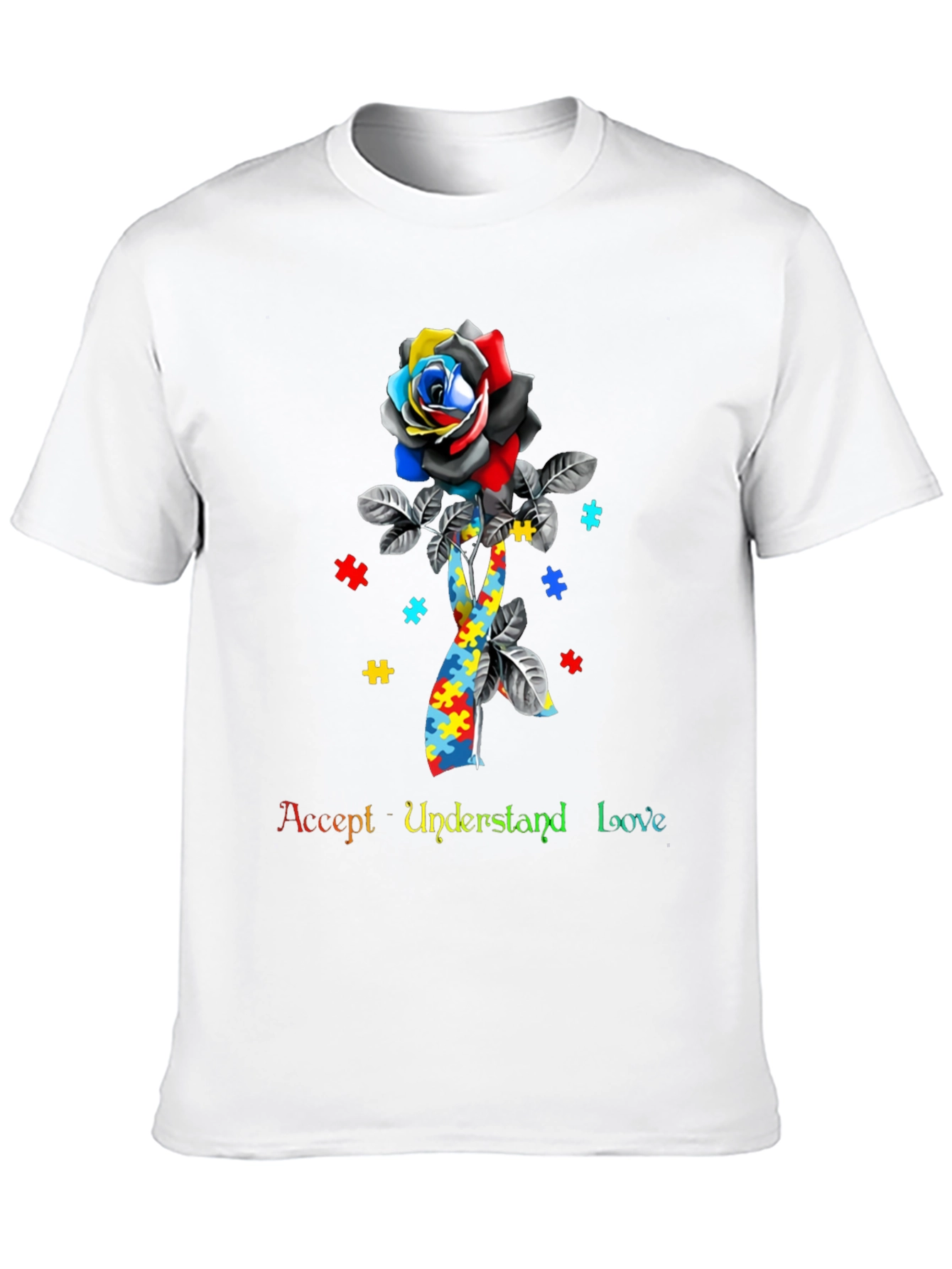 Autism Awareness Rose Puzzle T-Shirt