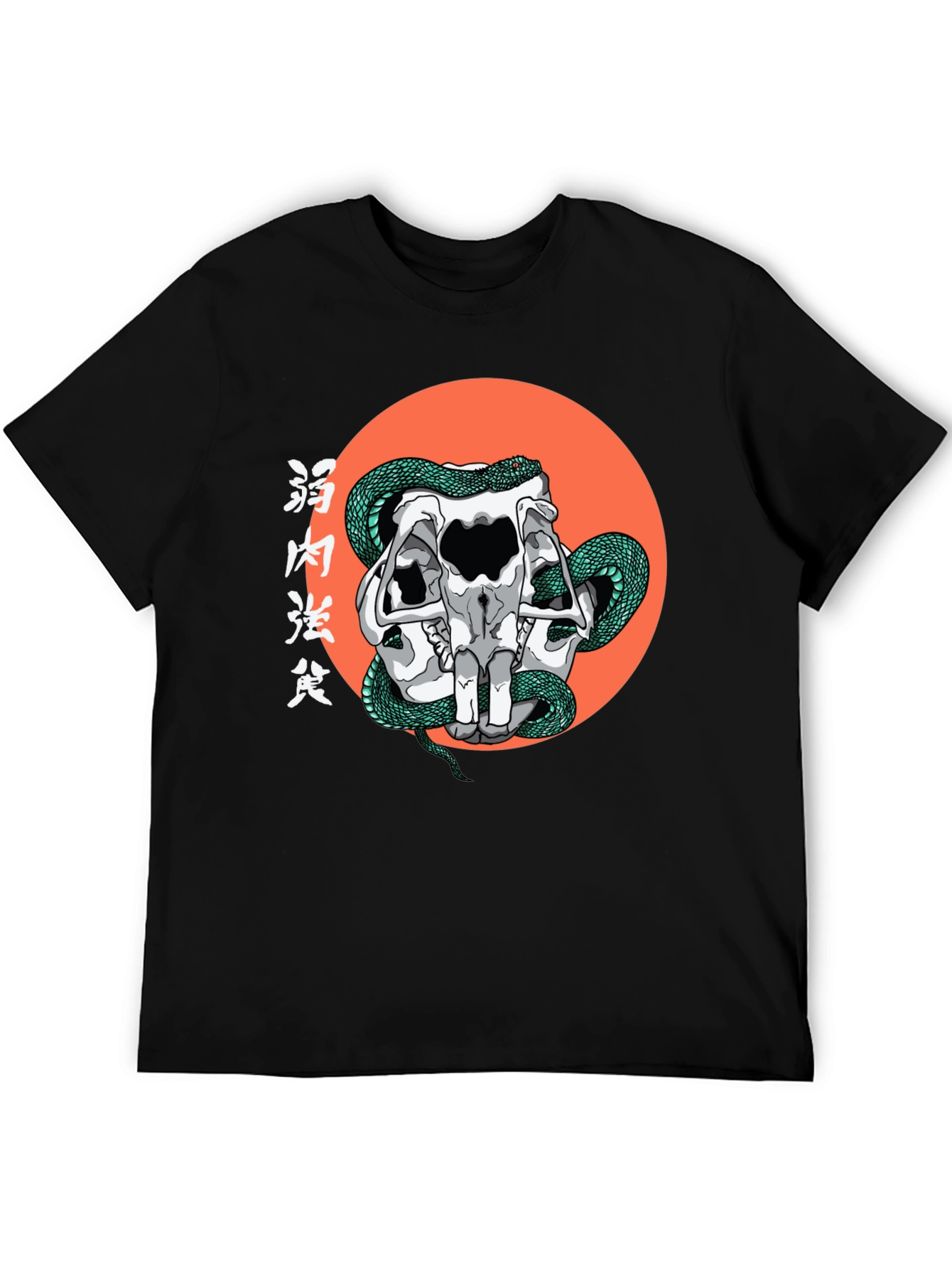 Skull & Snake Graphic T-Shirt - Mens Black Tee