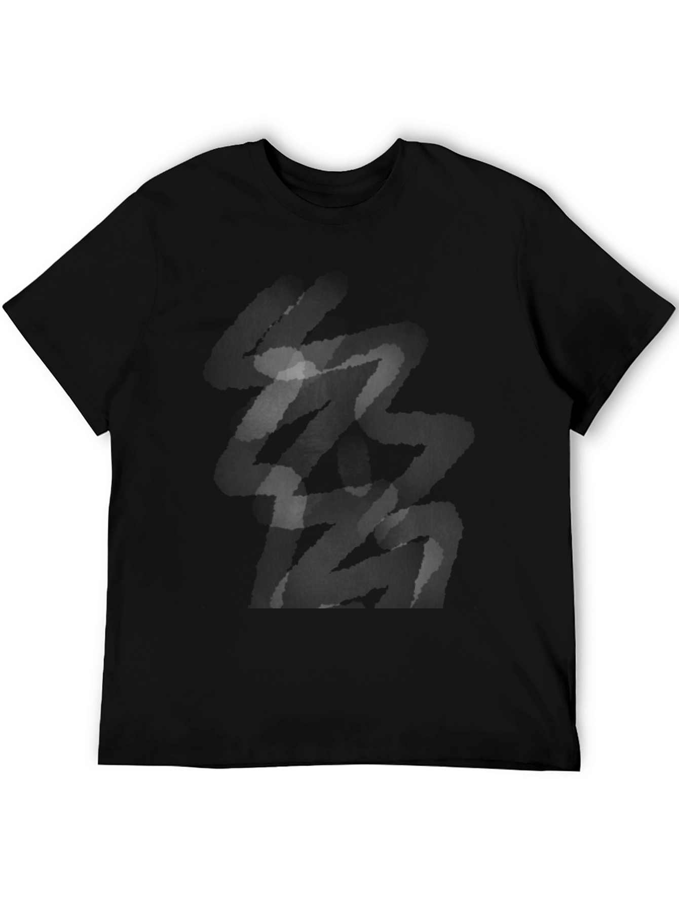 Abstract Black Graphic Tee - Modern Casual Style
