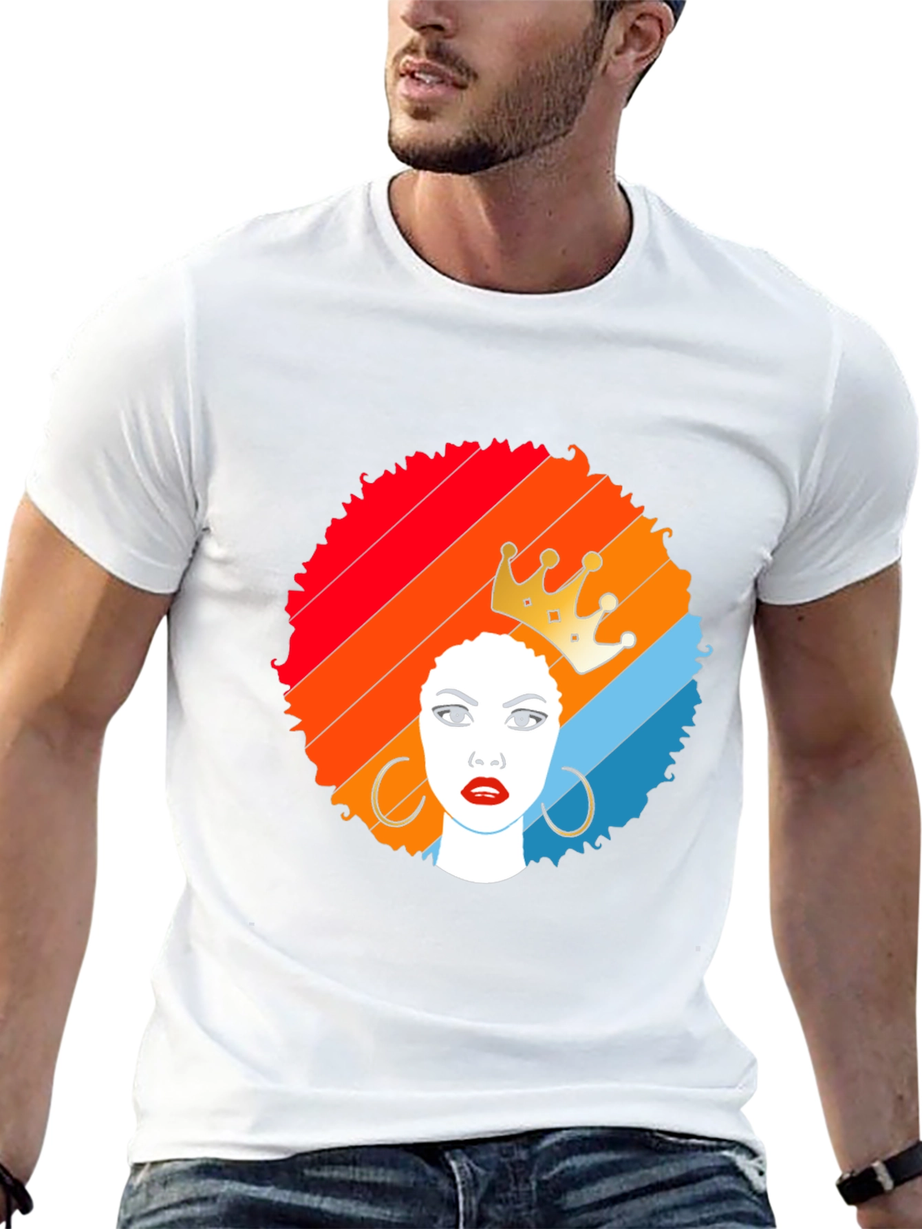 Afro Queen Graphic Tee - Stylish Black T-Shirt
