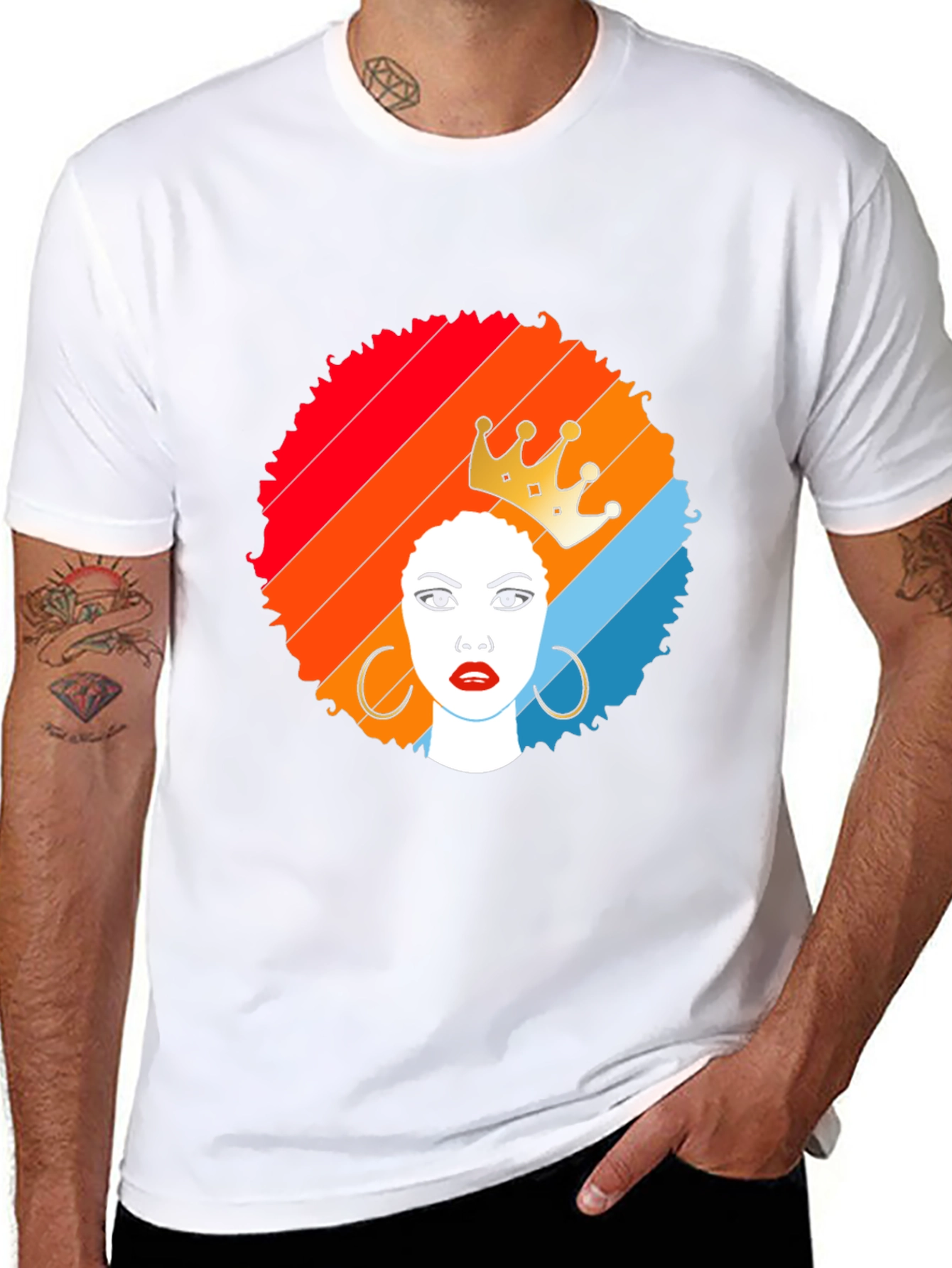Afro Queen Graphic Tee - Stylish Black T-Shirt