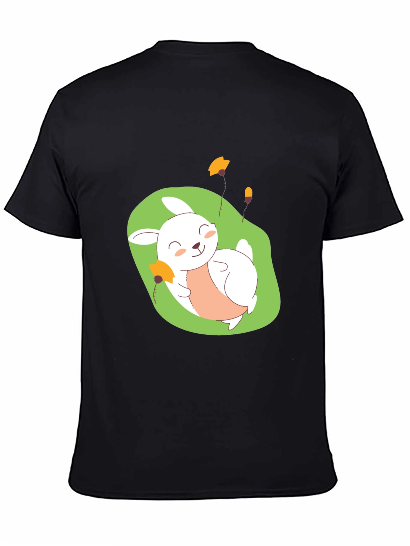 Cute Bunny Graphic Tee - Comfy Black T-Shirt