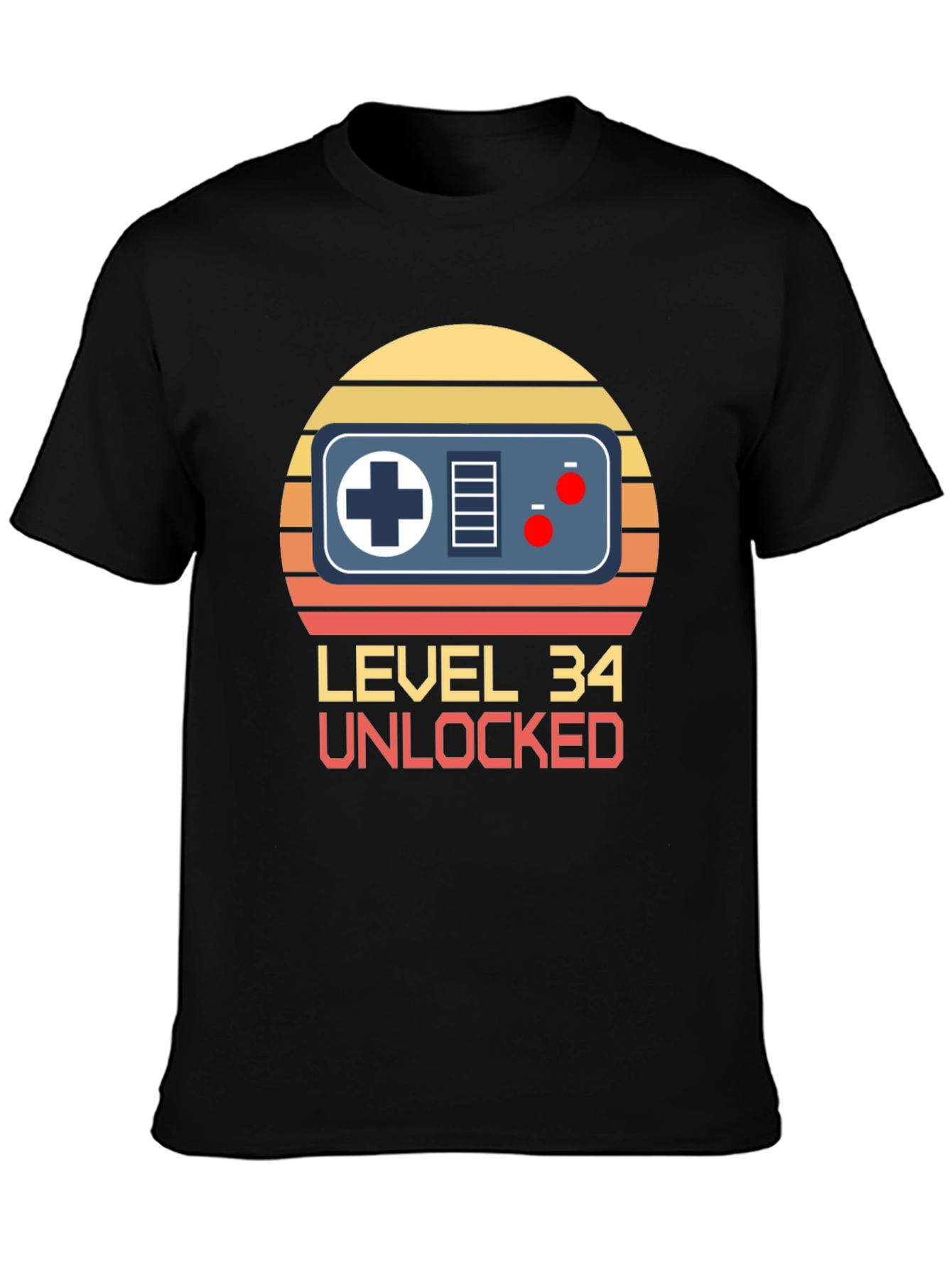 Level 34 Unlocked Gamer T-Shirt - Birthday Gift