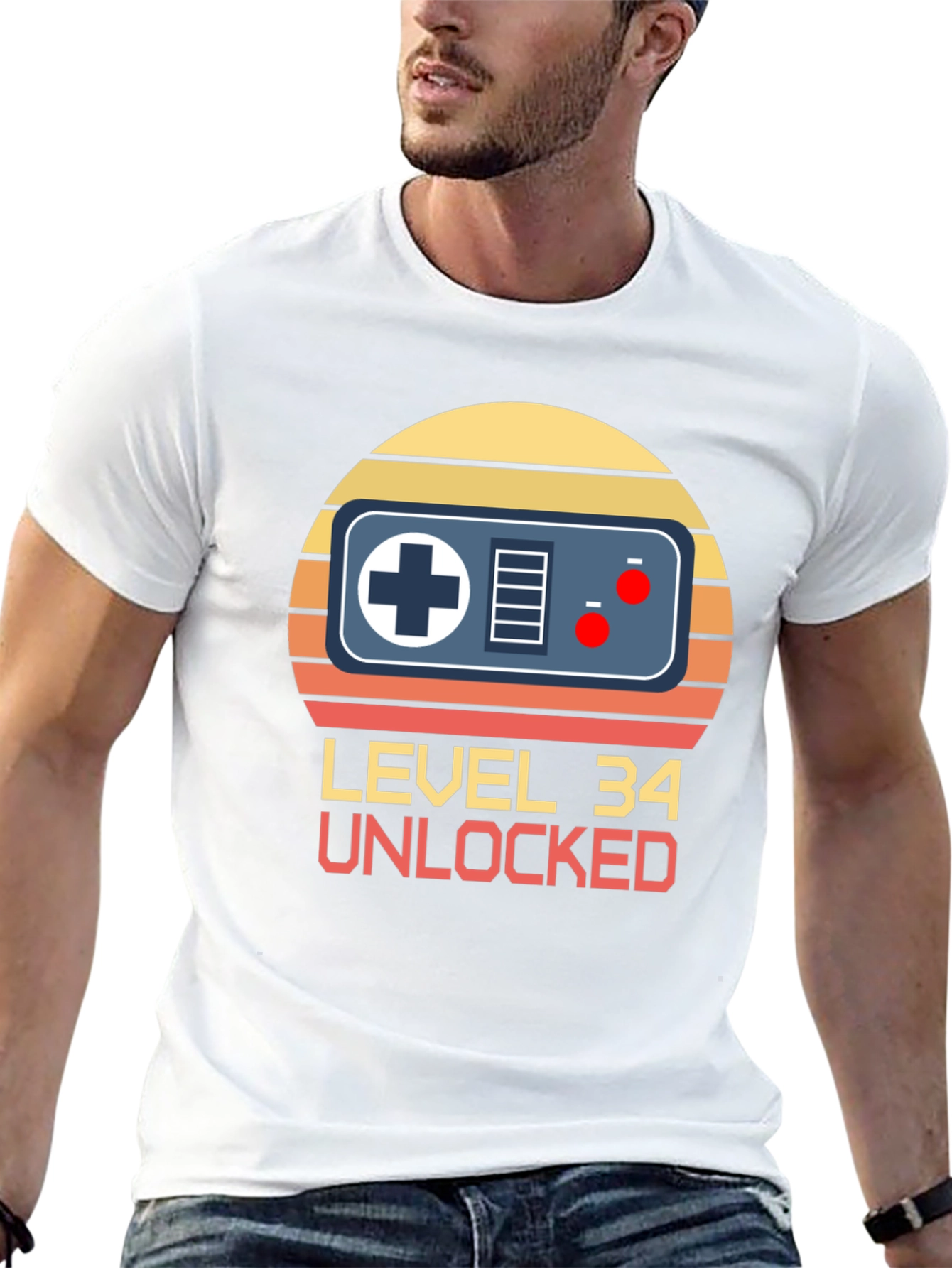 Level 34 Unlocked Gamer T-Shirt - Birthday Gift