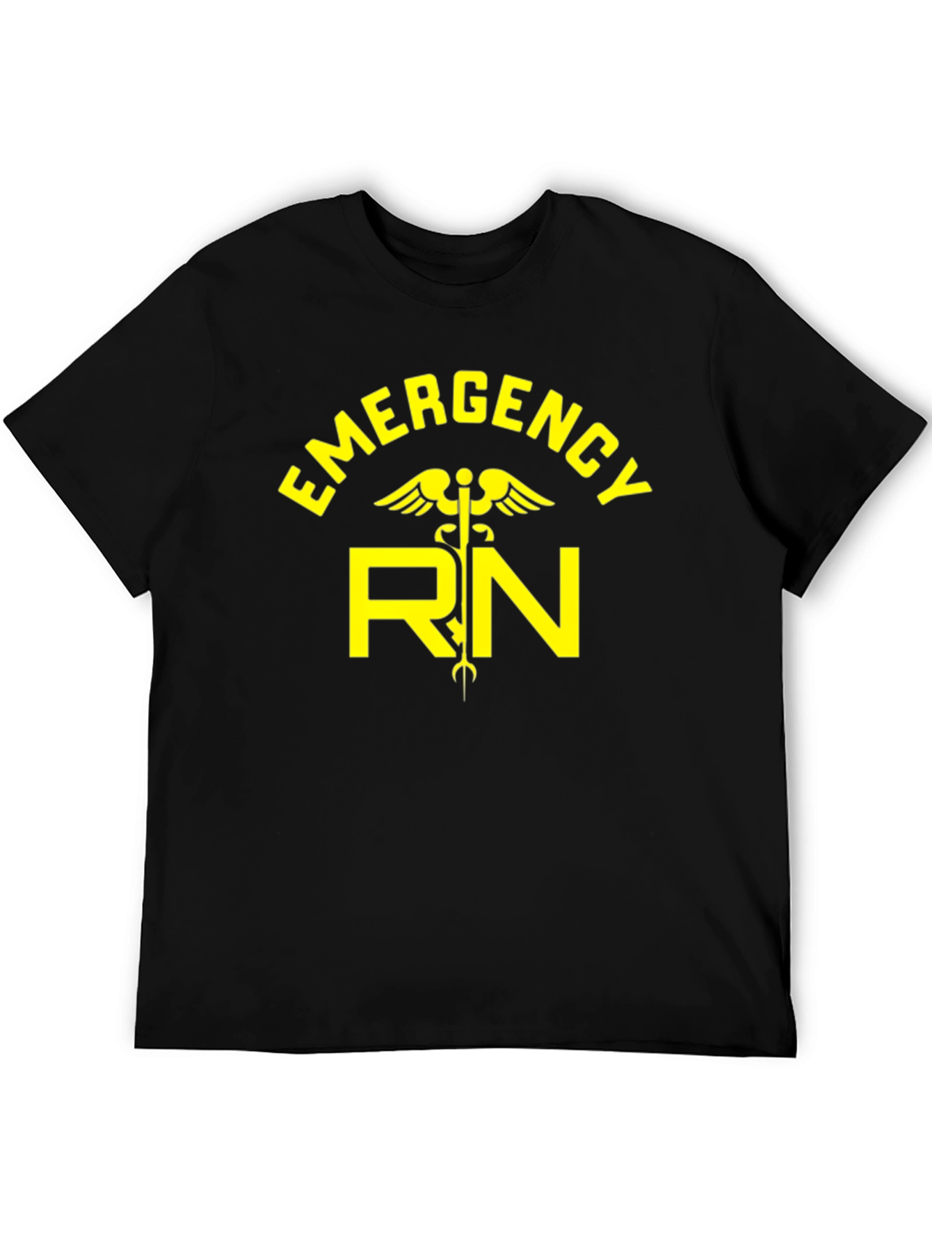 Emergency RN Graphic Tee - Caduceus Symbol Black T-Shirt