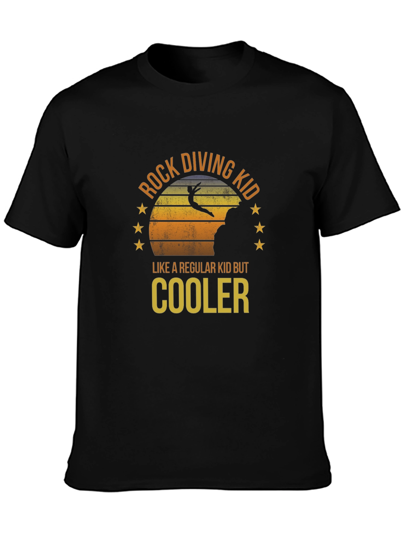 Rock Diving Kid Graphic Tee - Cool Adventure T-Shirt