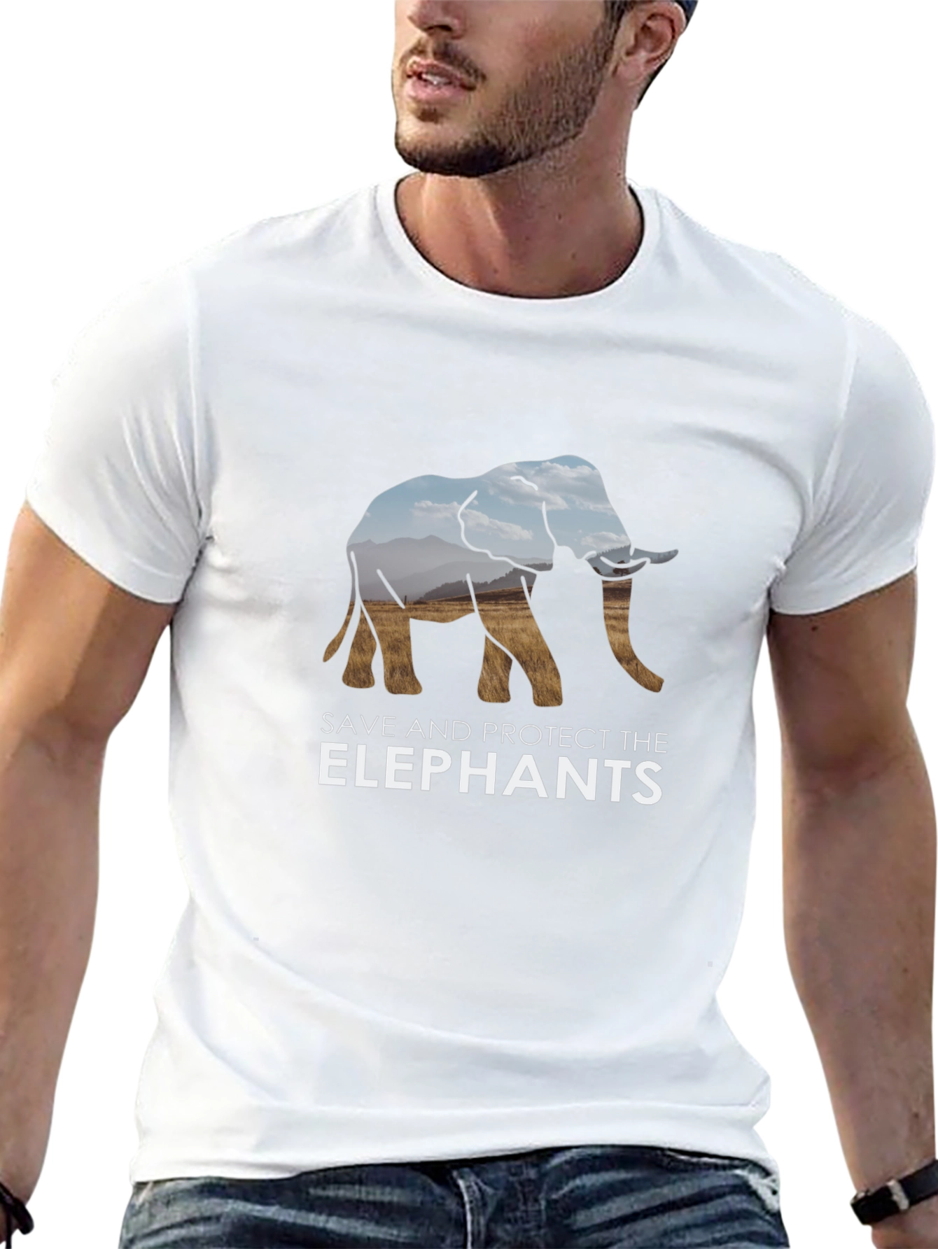 Save The Elephants Graphic Tee - Black