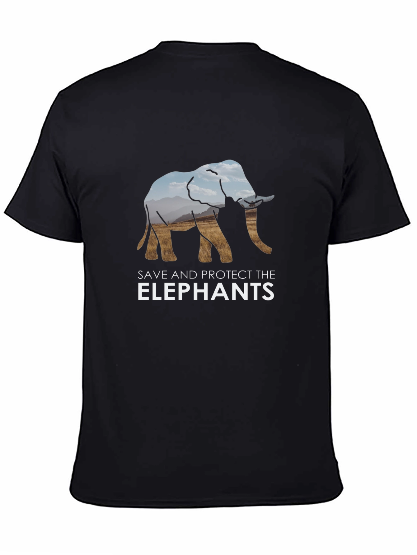 Save The Elephants Graphic Tee - Black
