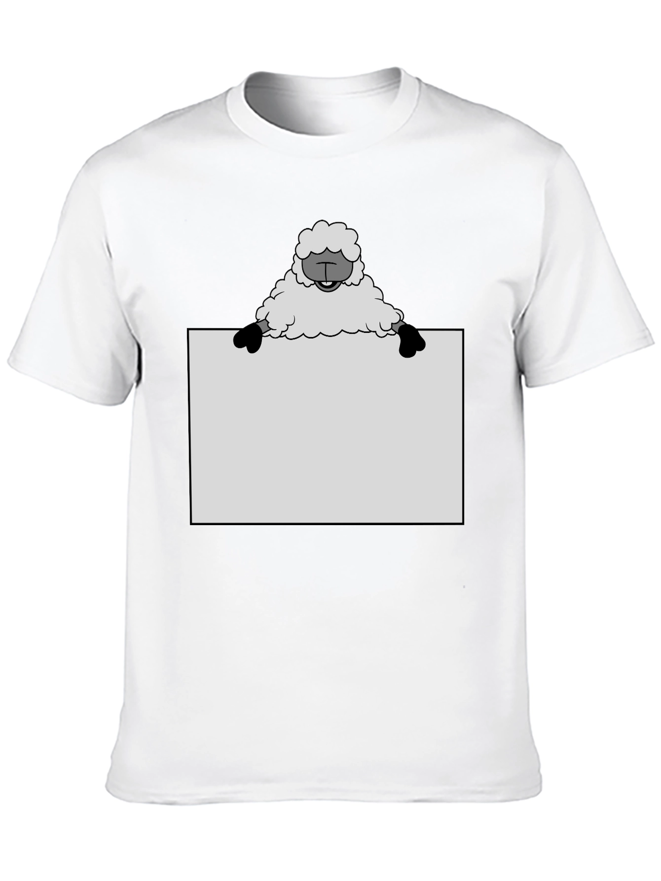 Sheep Holding Sign T-Shirt - Black