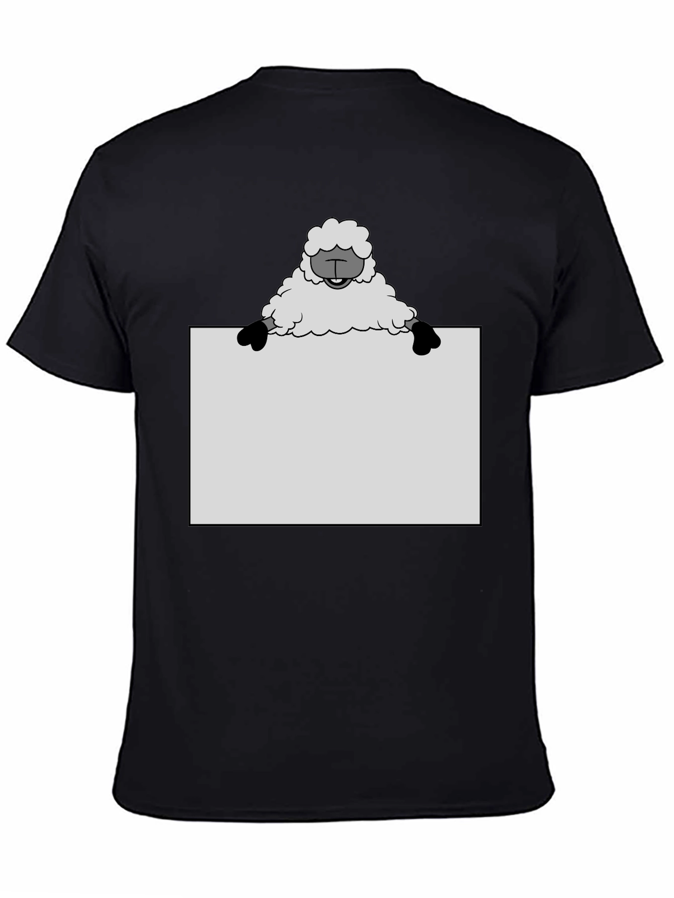 Sheep Holding Sign T-Shirt - Black
