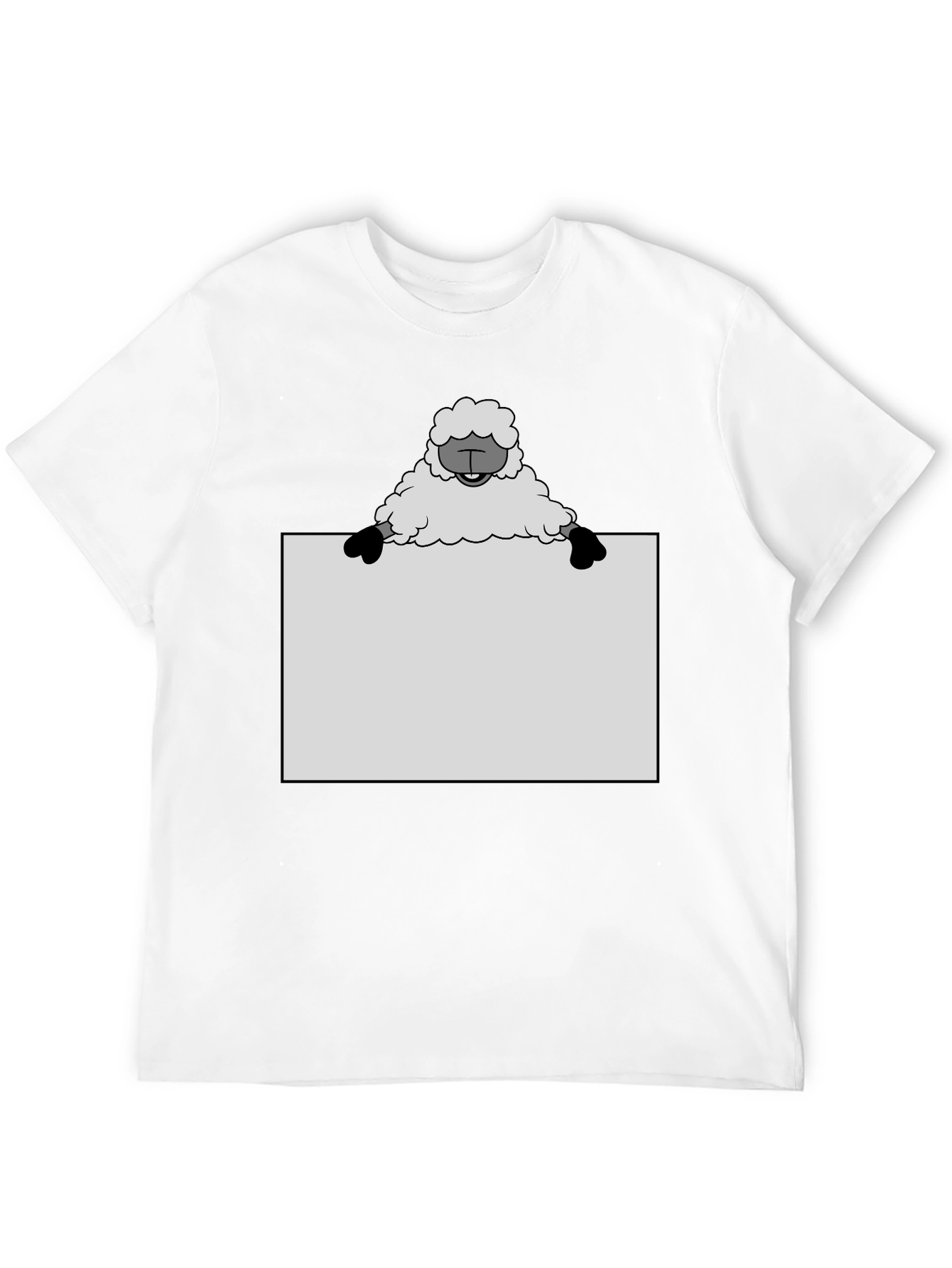 Sheep Holding Sign T-Shirt - Black
