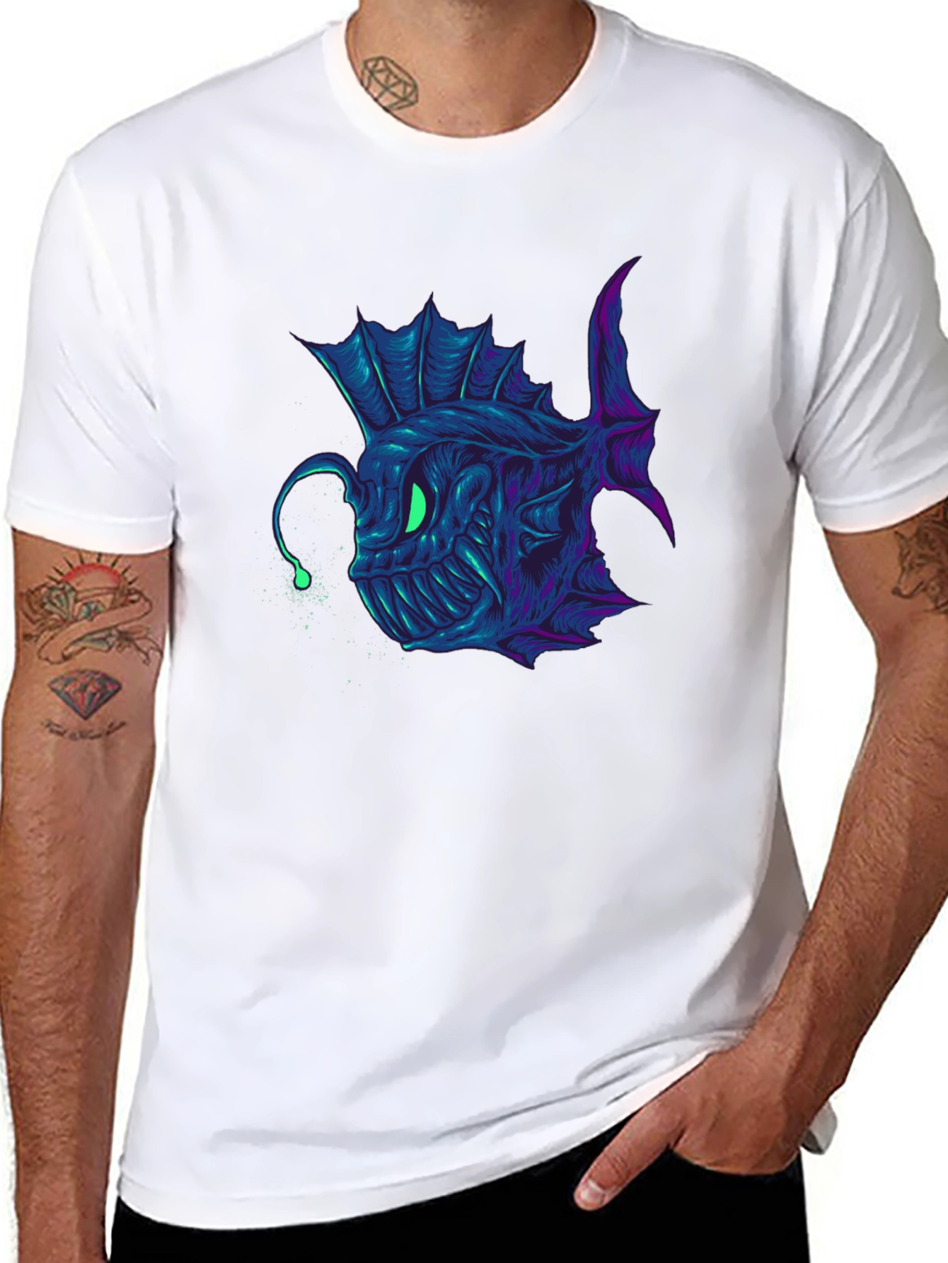 Angler Fish Graphic Tee - Bold Underwater Style