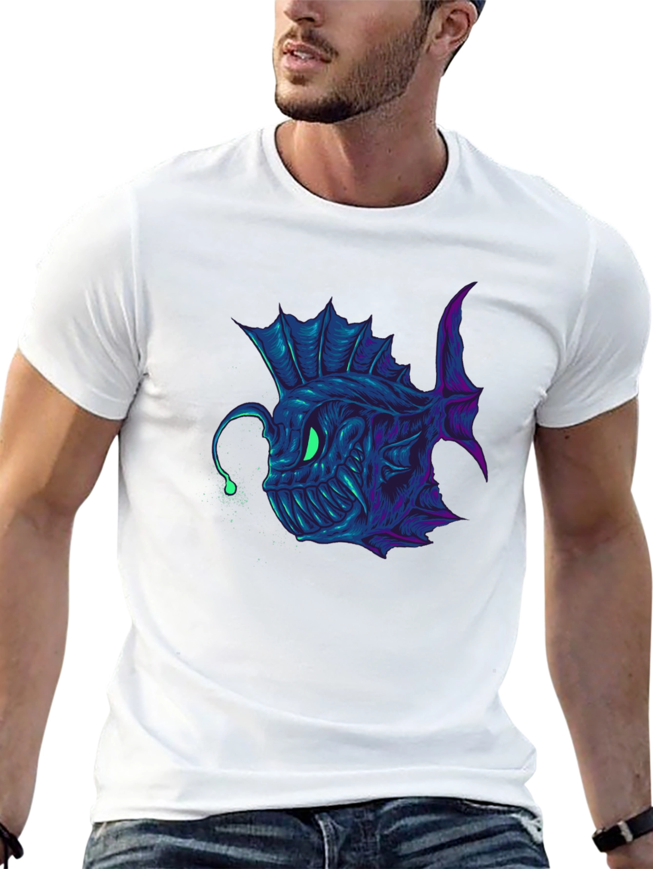 Angler Fish Graphic Tee - Bold Underwater Style