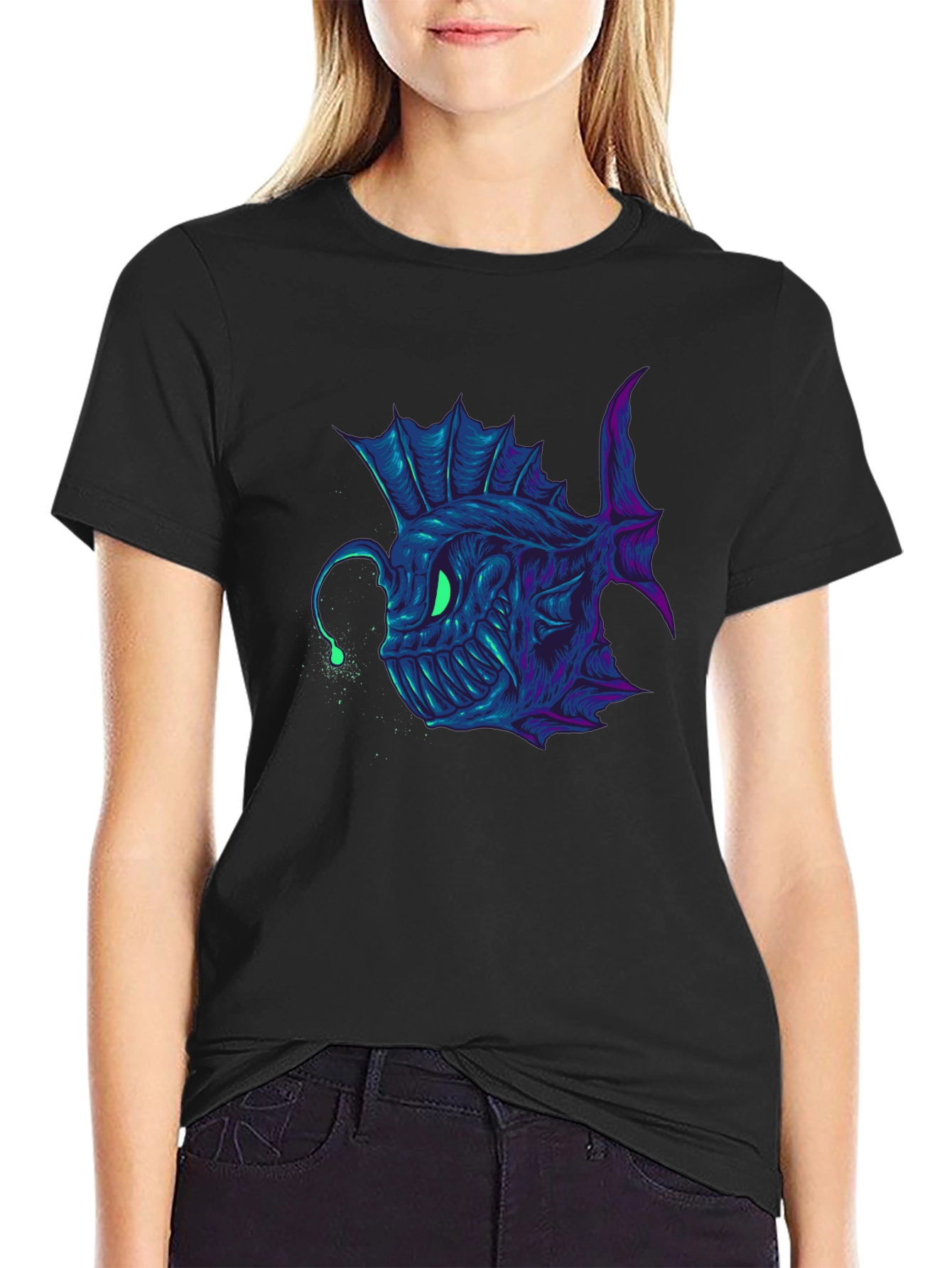 Angler Fish Graphic Tee - Bold Underwater Style