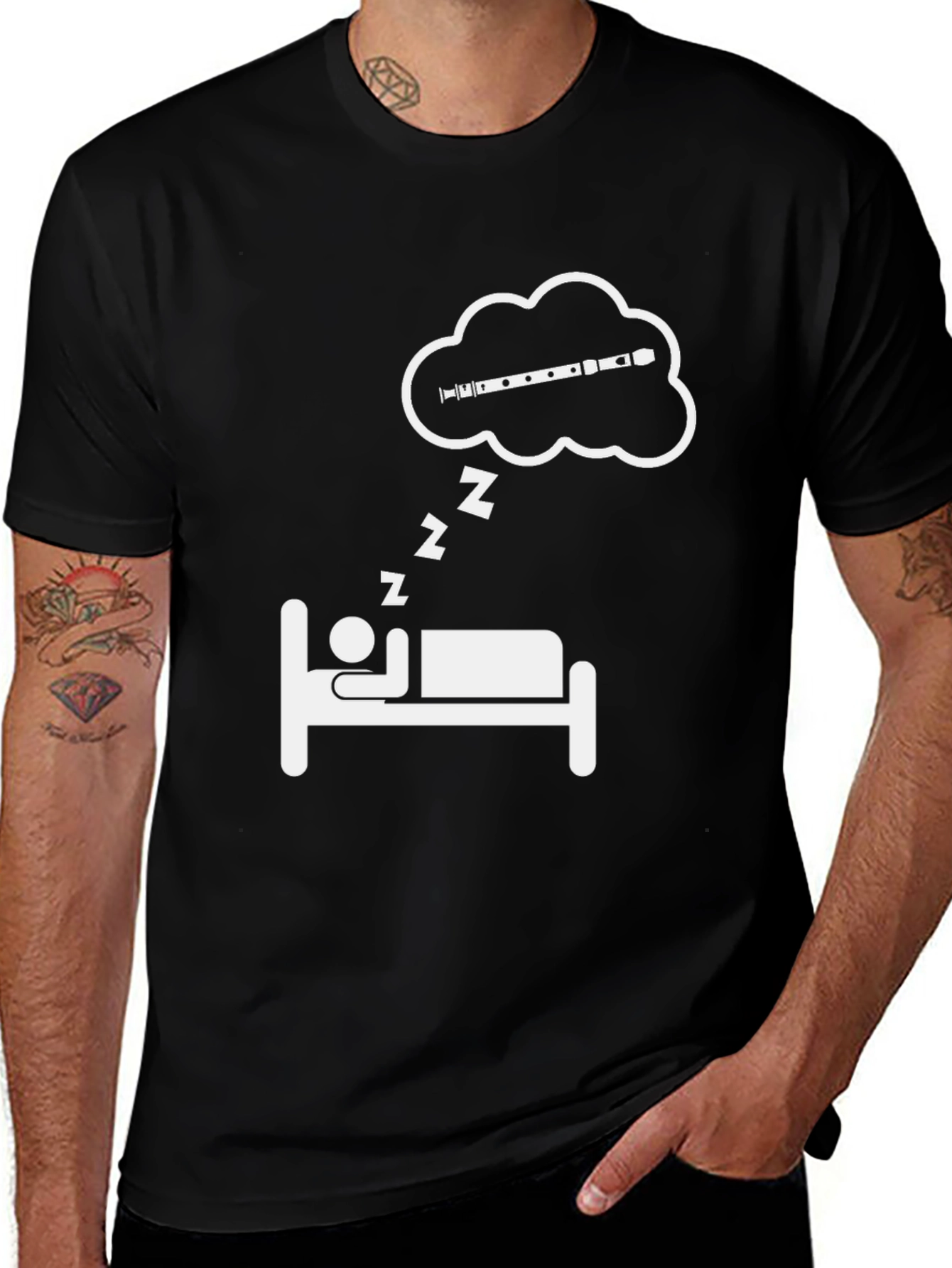 Dreaming Flute T-Shirt - Musicians Sleep Tee