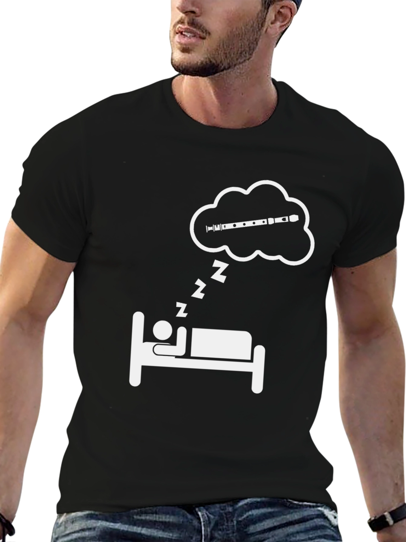 Dreaming Flute T-Shirt - Musicians Sleep Tee