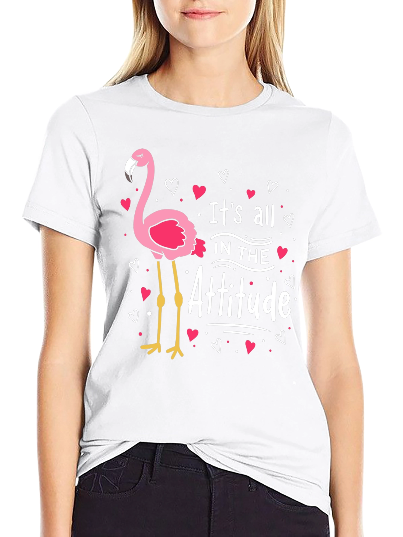 Its All in the Attitude Flamingo Graphic Tee