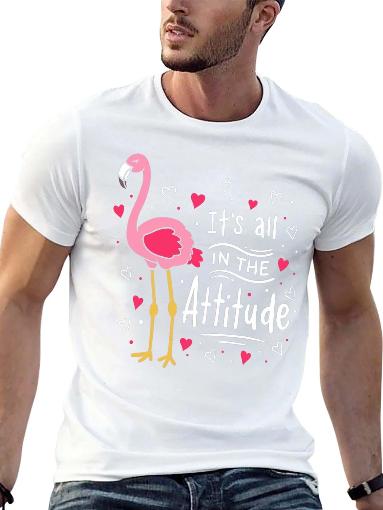 Its All in the Attitude Flamingo Graphic Tee