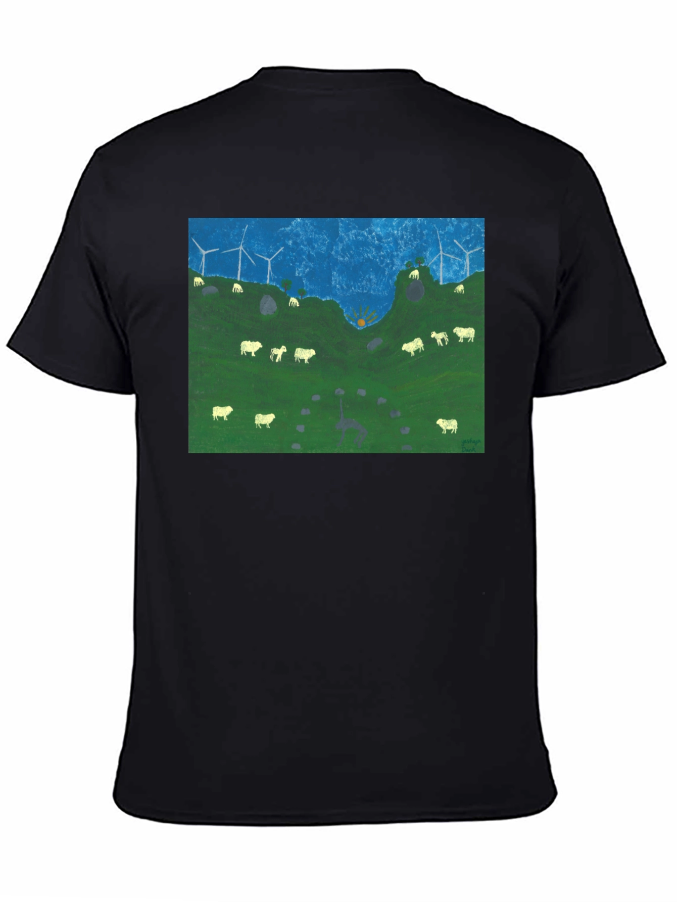 Wind Turbines & Sheep Graphic Tee
