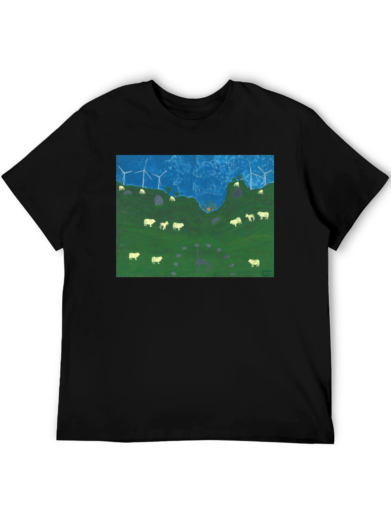 Wind Turbines & Sheep Graphic Tee