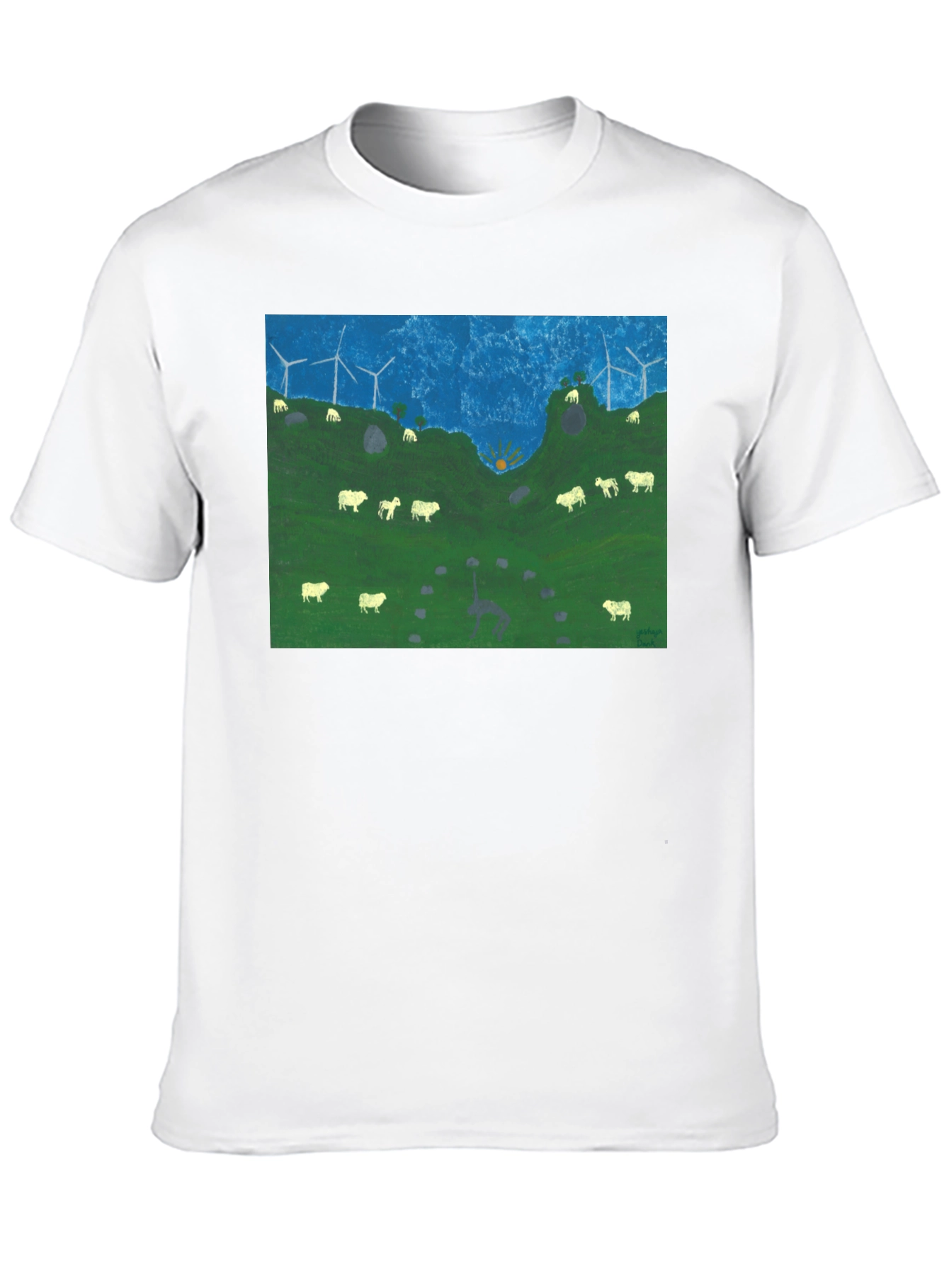 Wind Turbines & Sheep Graphic Tee