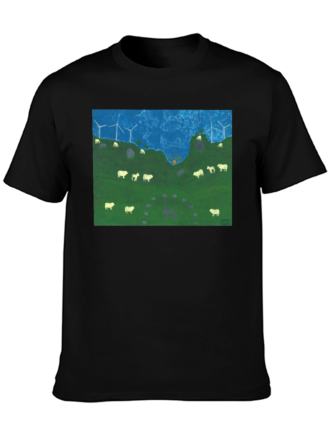 Wind Turbines & Sheep Graphic Tee