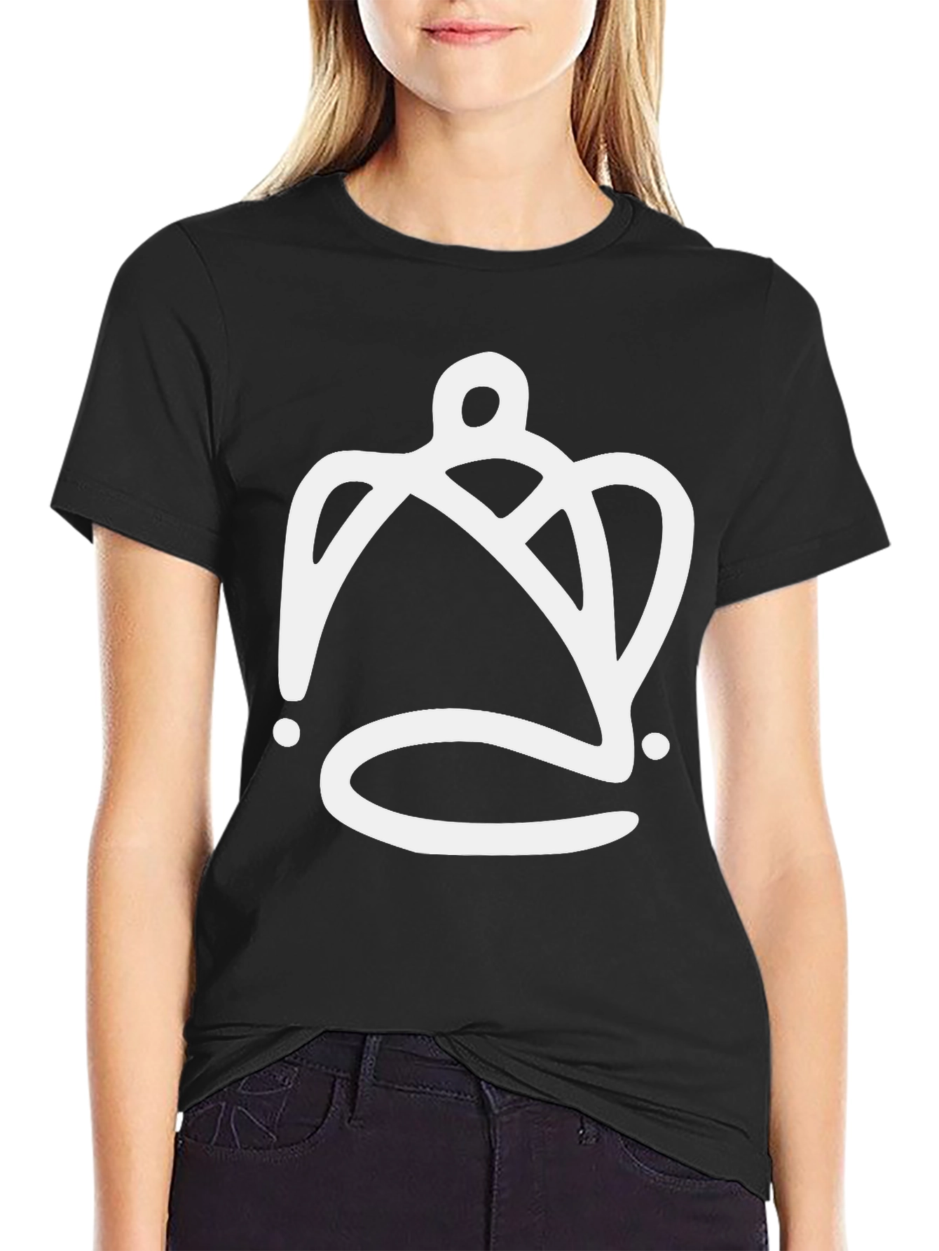Abstract Crown Graphic Tee - Mens Black T-Shirt