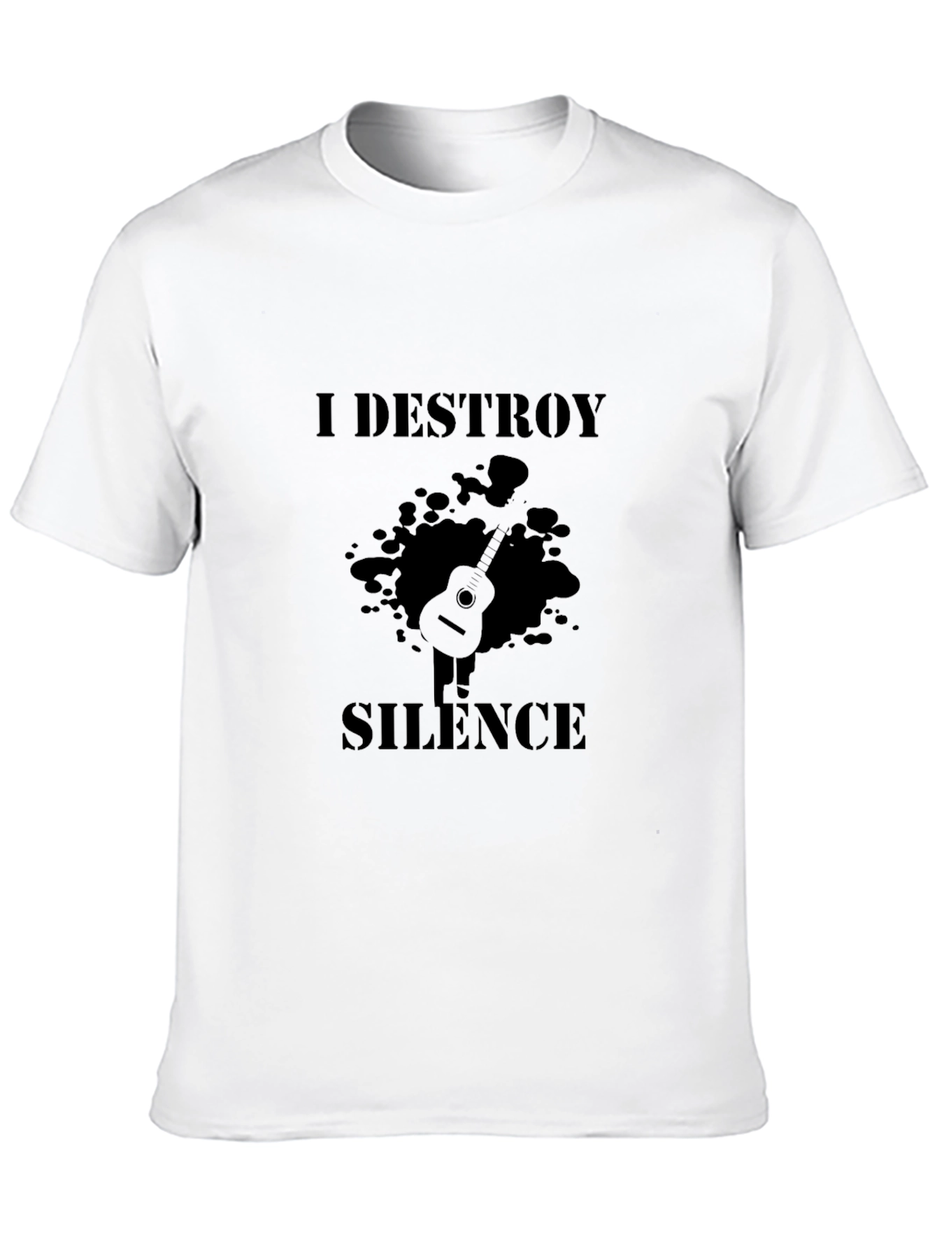I Destroy Silence Black Graphic T-Shirt