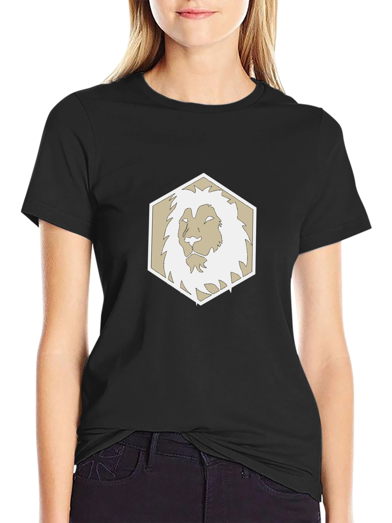 Lion Emblem Black Tee - Stylish Graphic T-Shirt