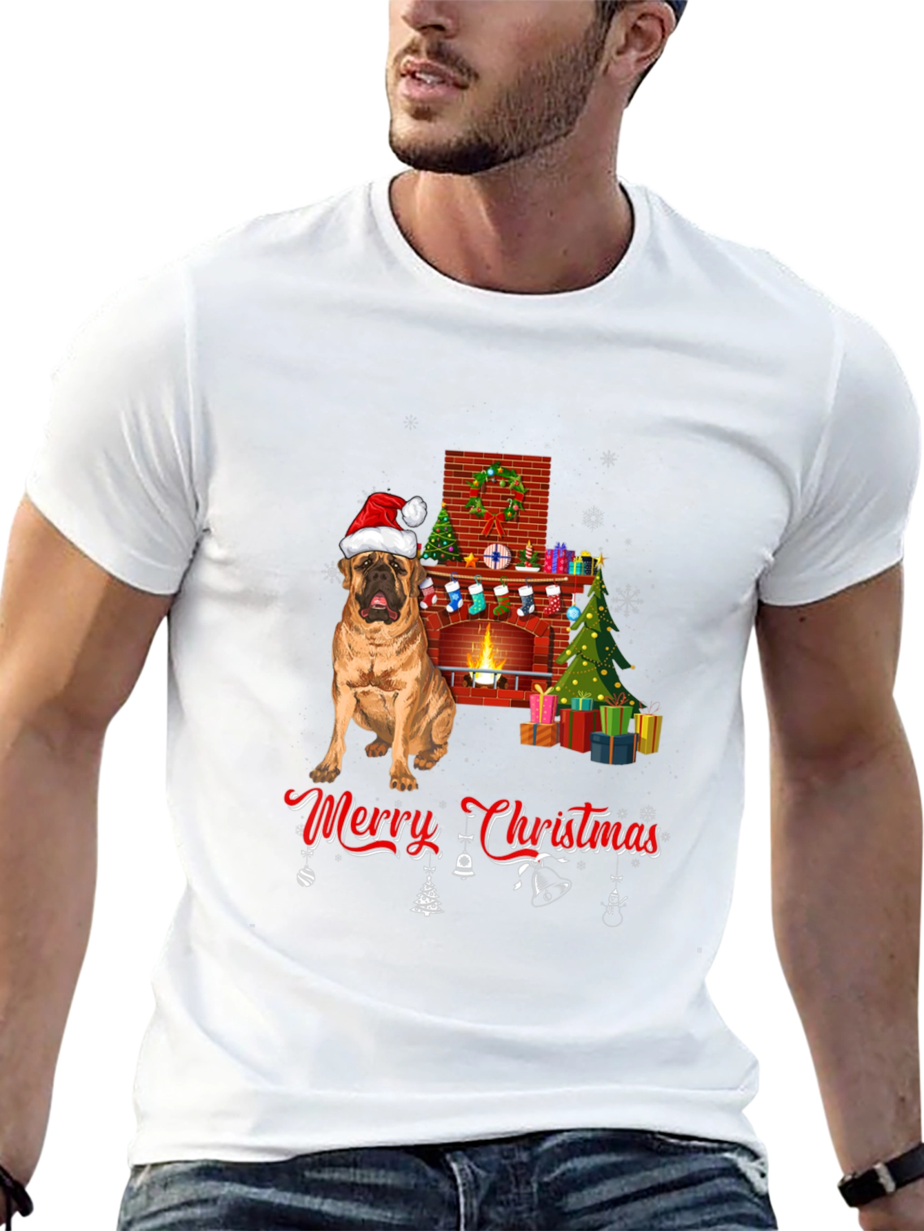 Dog Breed Christmas Fireplace T-Shirt