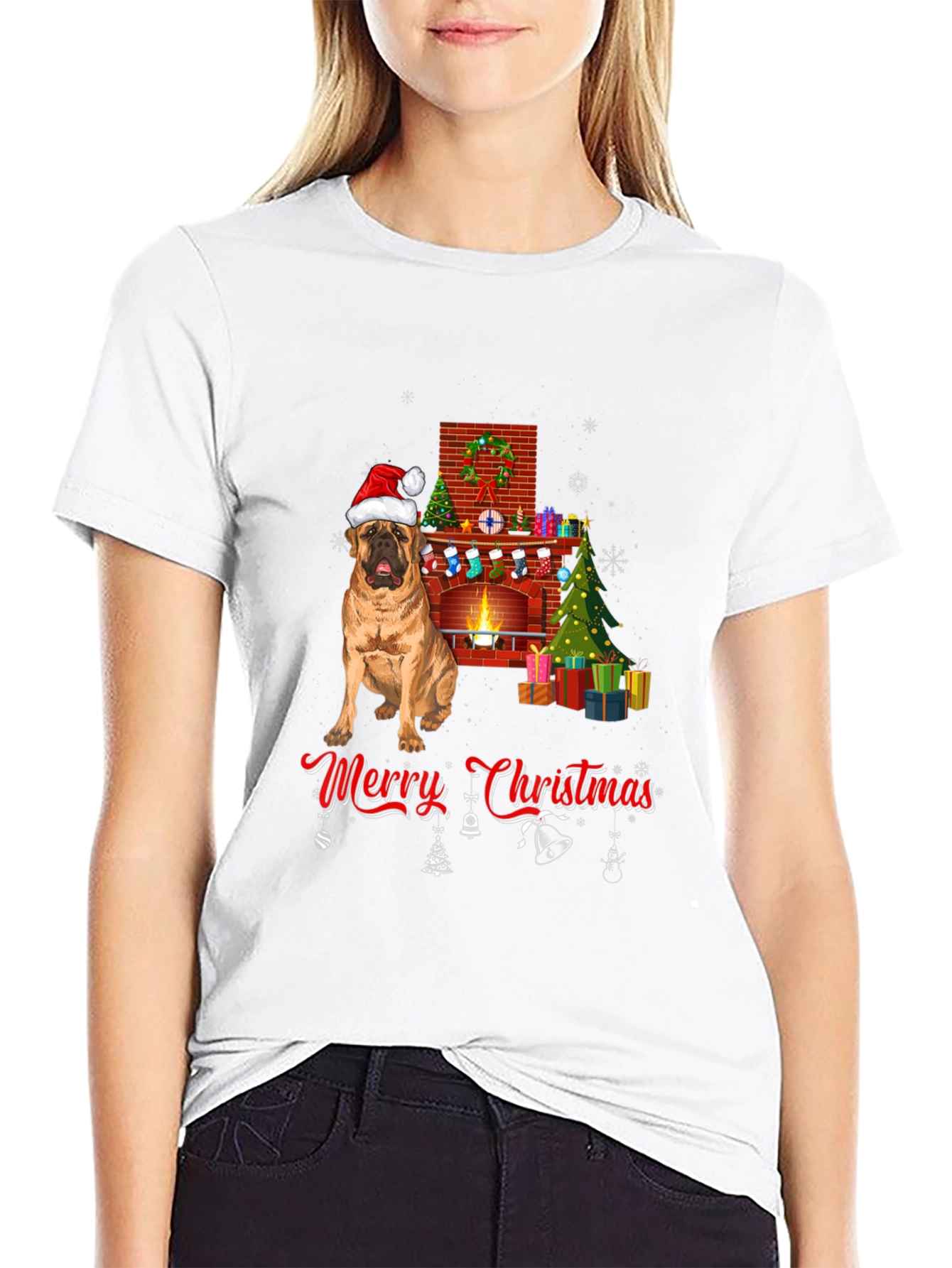 Dog Breed Christmas Fireplace T-Shirt
