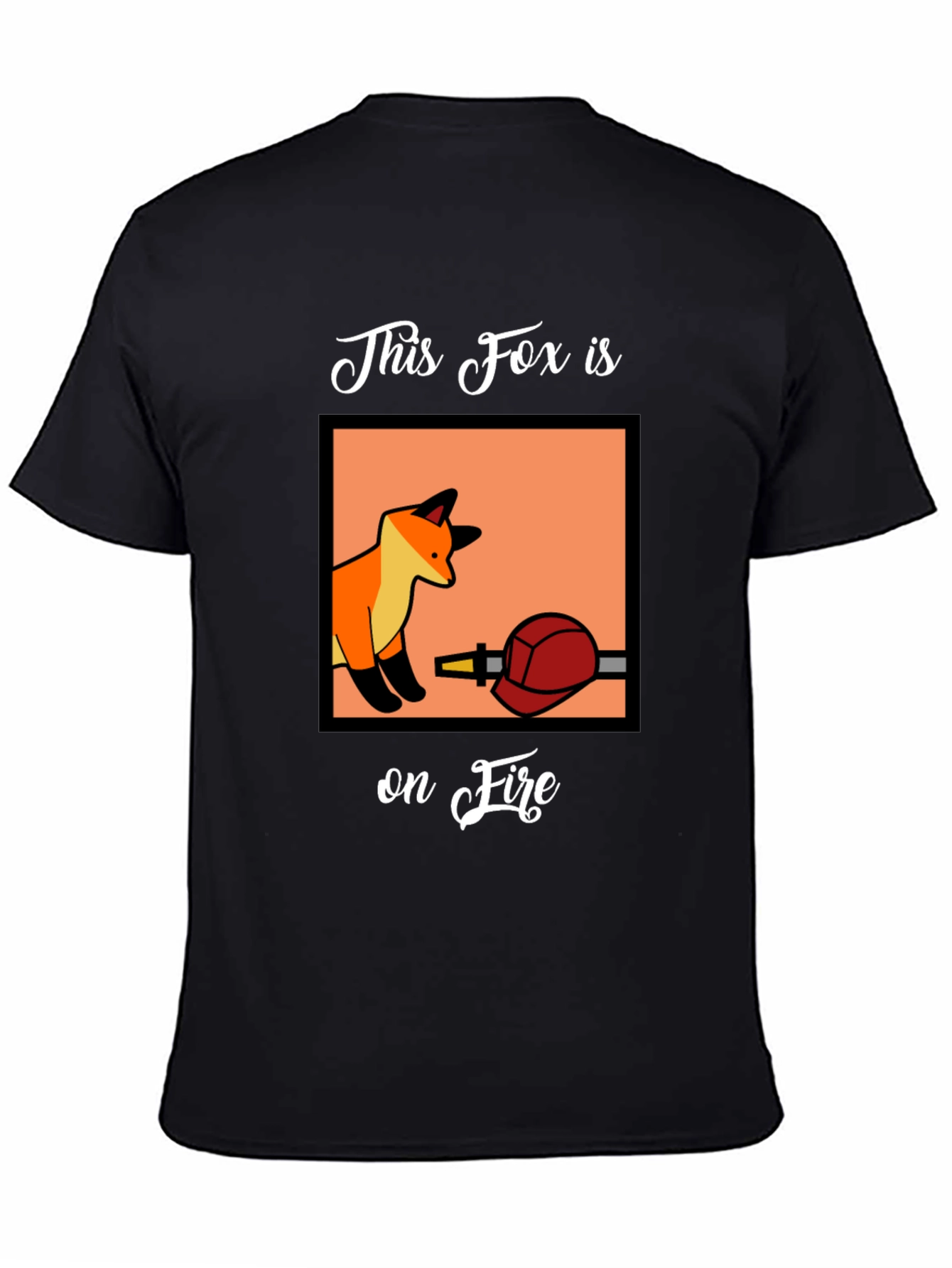 Fox on Fire Graphic T-Shirt - Funny Animal Tee