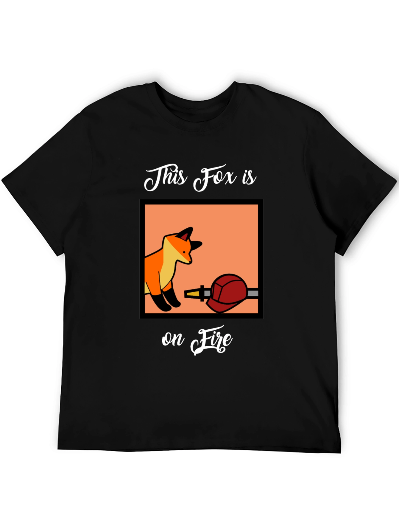 Fox on Fire Graphic T-Shirt - Funny Animal Tee