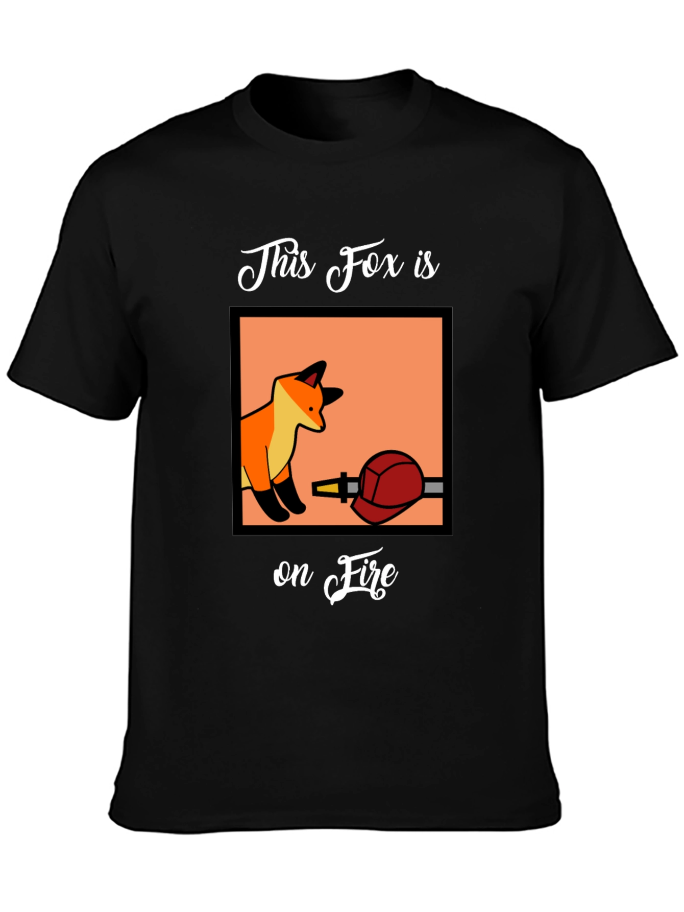 Fox on Fire Graphic T-Shirt - Funny Animal Tee