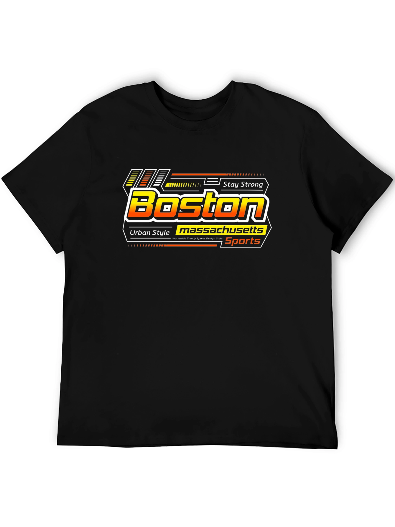 Boston Massachusetts Sports Black T-Shirt